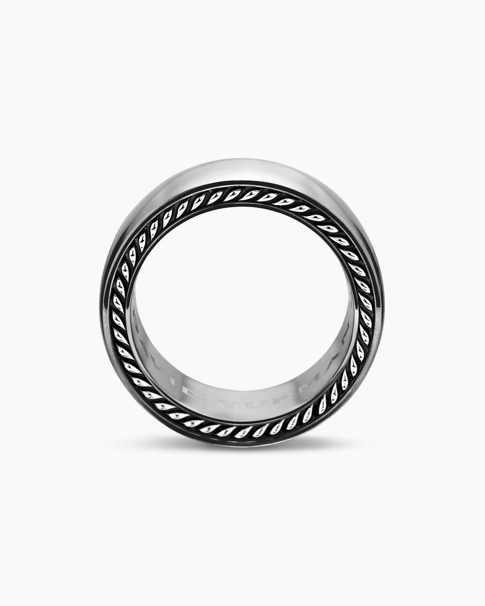 Mens Streamline Band Ring in Grey Titanium, 9mm