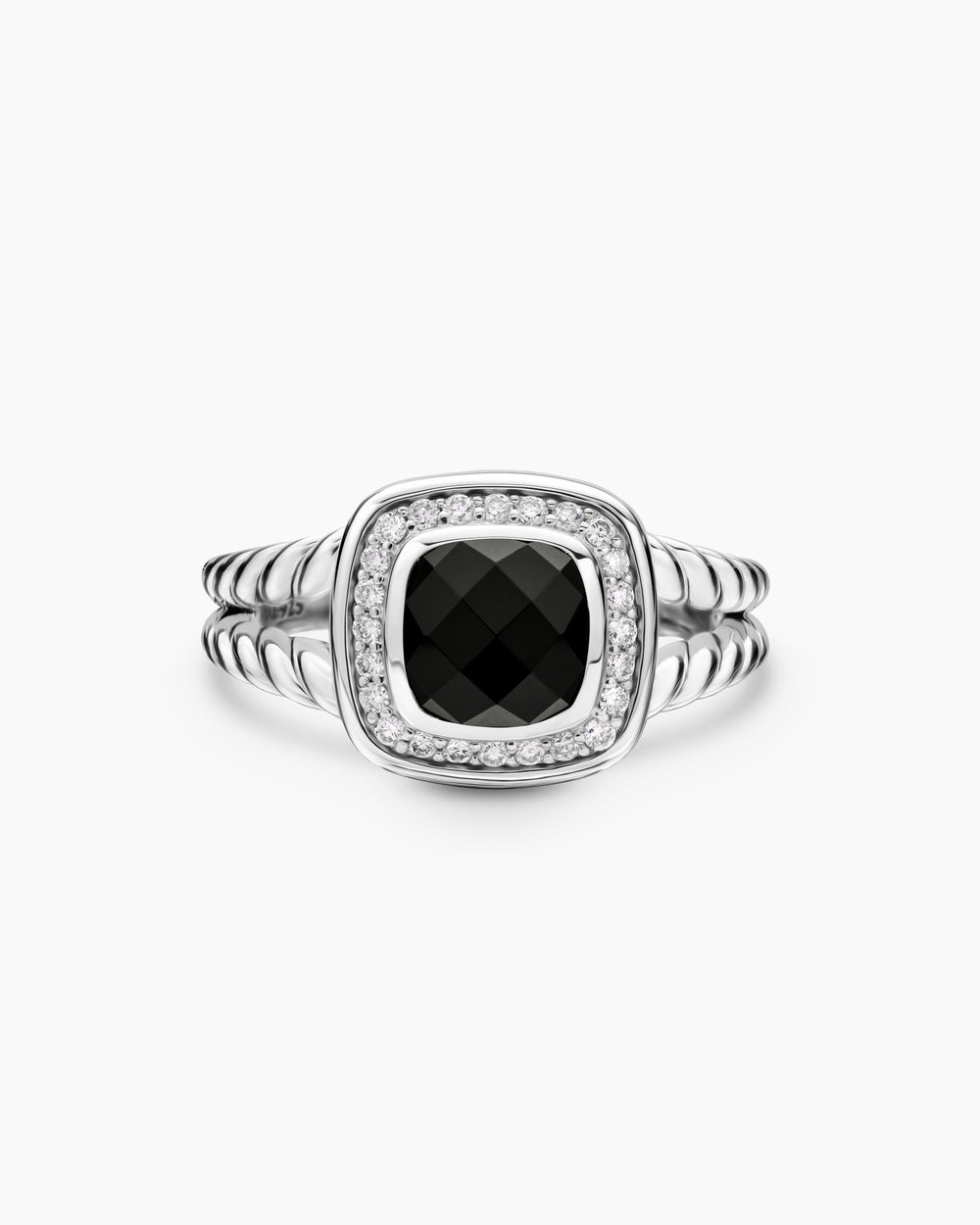 Womens Petite Albion Ring in Sterling Silver with Diamonds, 7mm