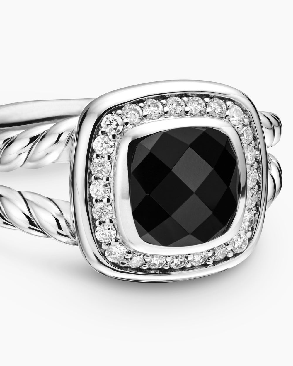 Womens Petite Albion Ring in Sterling Silver with Diamonds, 7mm