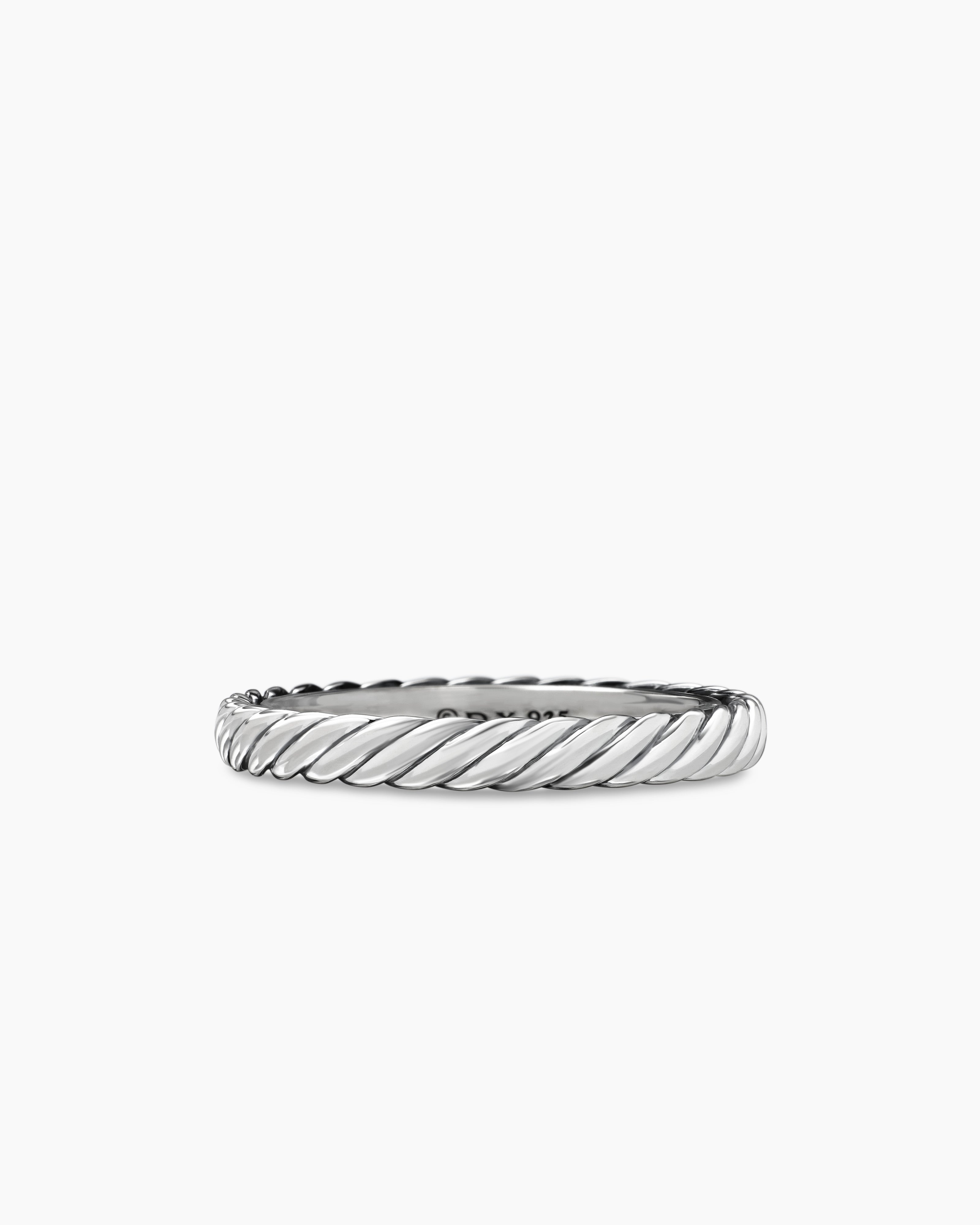 Bague superposable Cable Collectibles en argent massif, 3 mm femme 