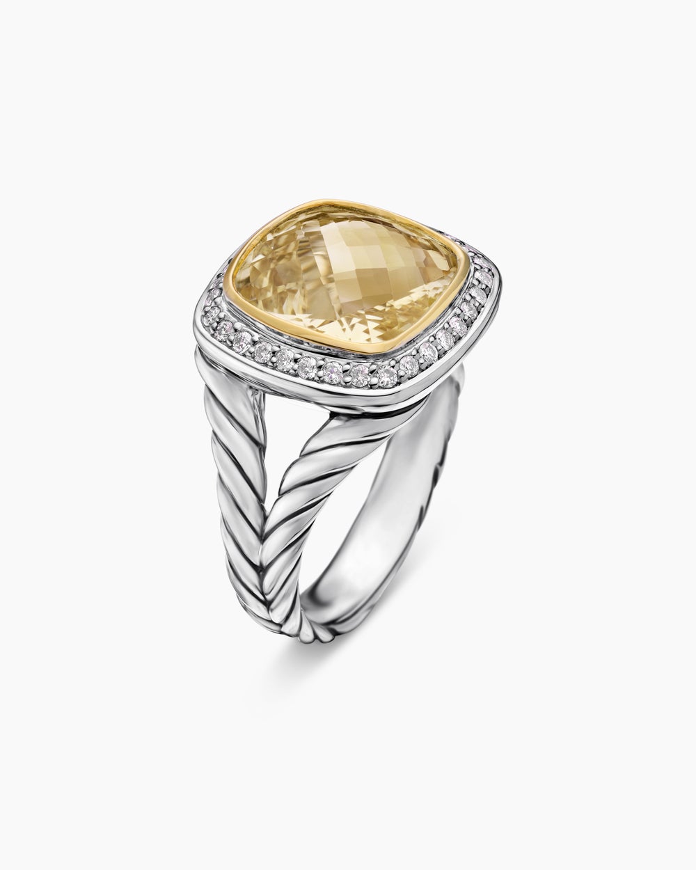 Bague Albion en argent sterling avec or jaune 18 carats et diamants, 11 mm femmes