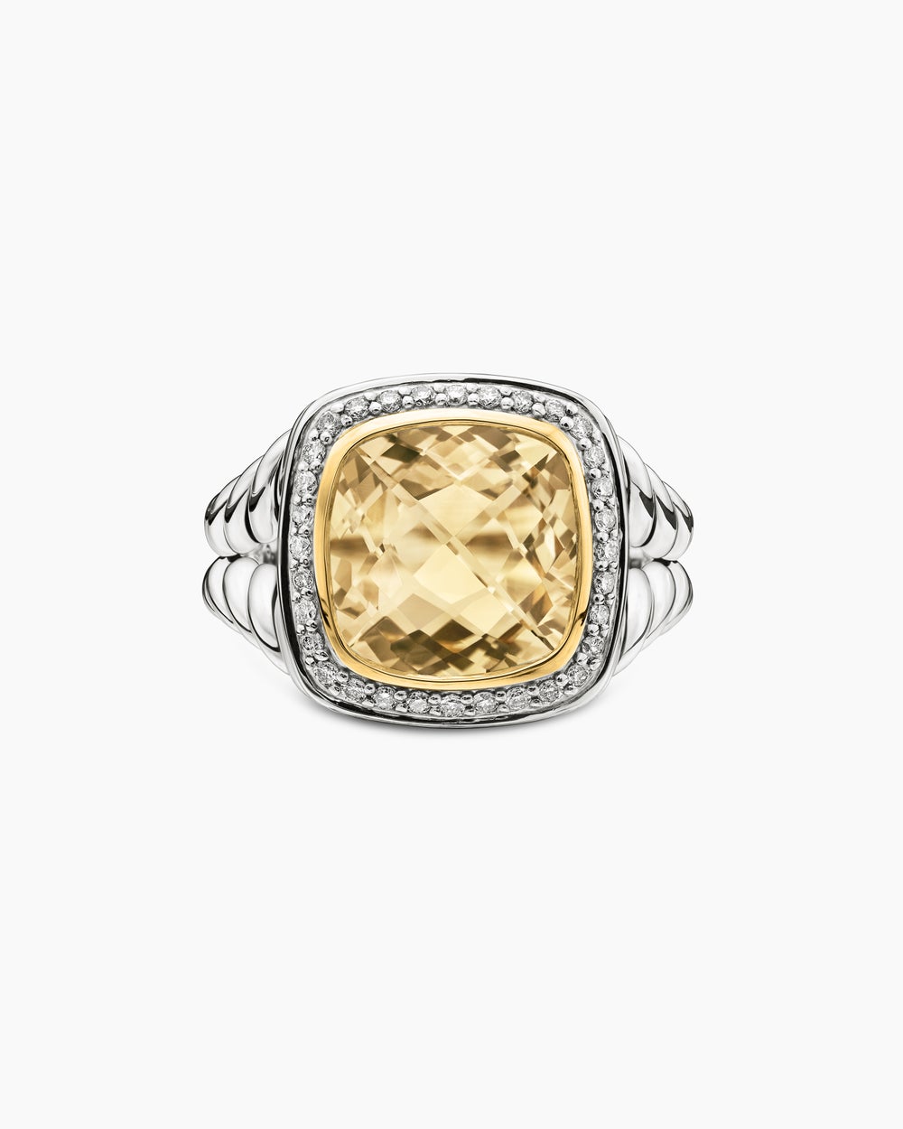 Bague Albion en argent sterling avec or jaune 18 carats et diamants, 11 mm femmes