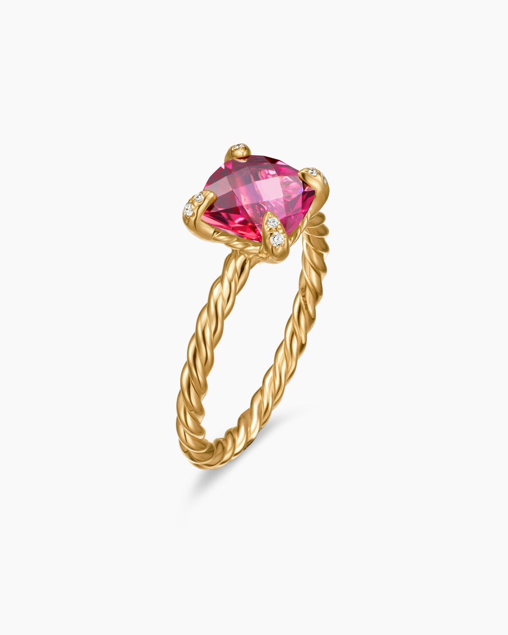 Womens Chatelaine Ring in 18K Yellow Gold with Diamonds, 7mm