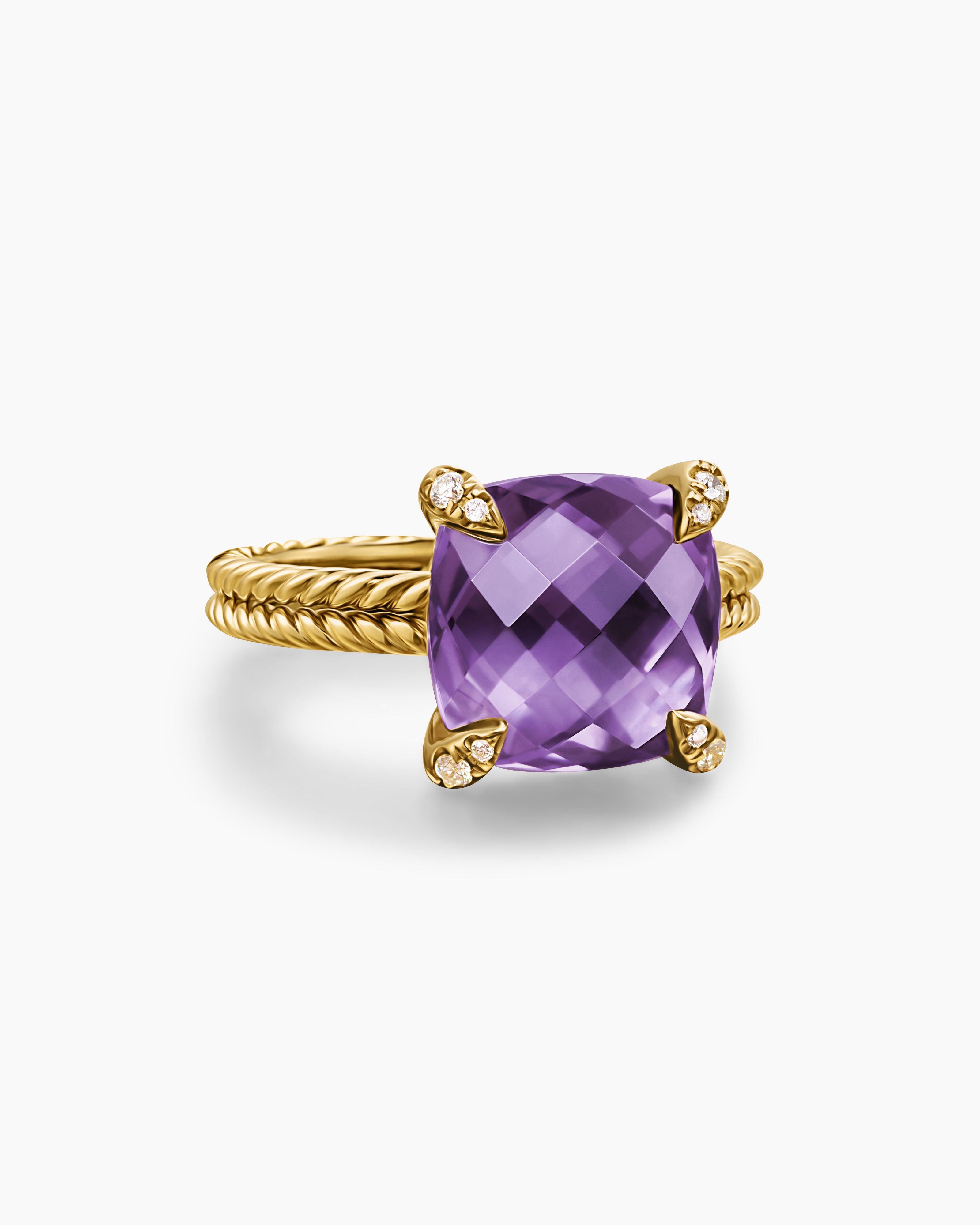Bague Chatelaine en or jaune 18 carats avec diamants, 11 mm femmes 
