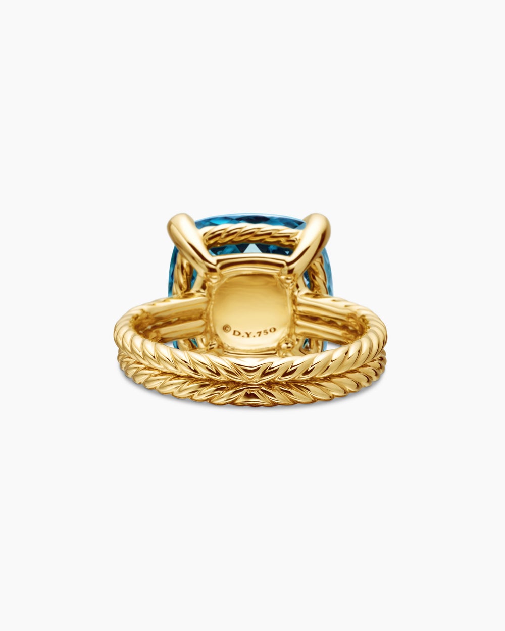 Womens Chatelaine Ring in 18K Yellow Gold with Diamonds, 14mm
