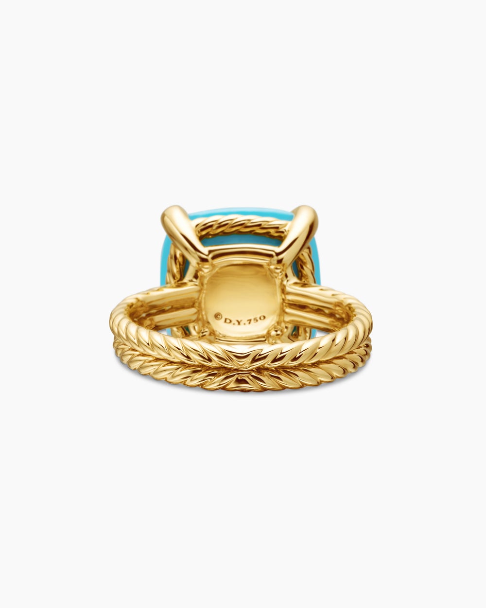 Womens Chatelaine® Ring in 18K Yellow Gold with Turquoise and Diamonds, 14mm