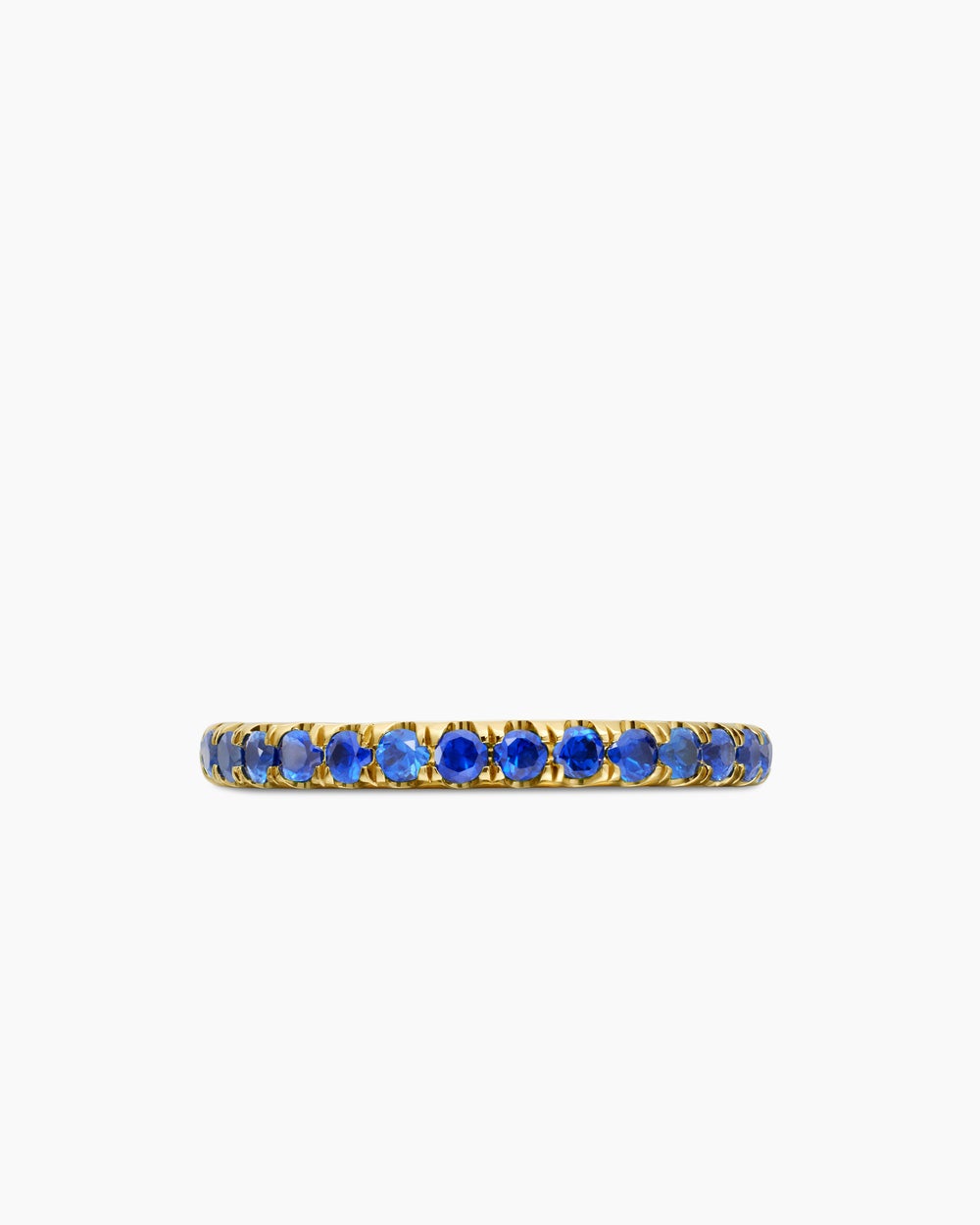 Womens Cable Collectibles Stack Ring in 18K Yellow Gold with Pavé, 2mm
