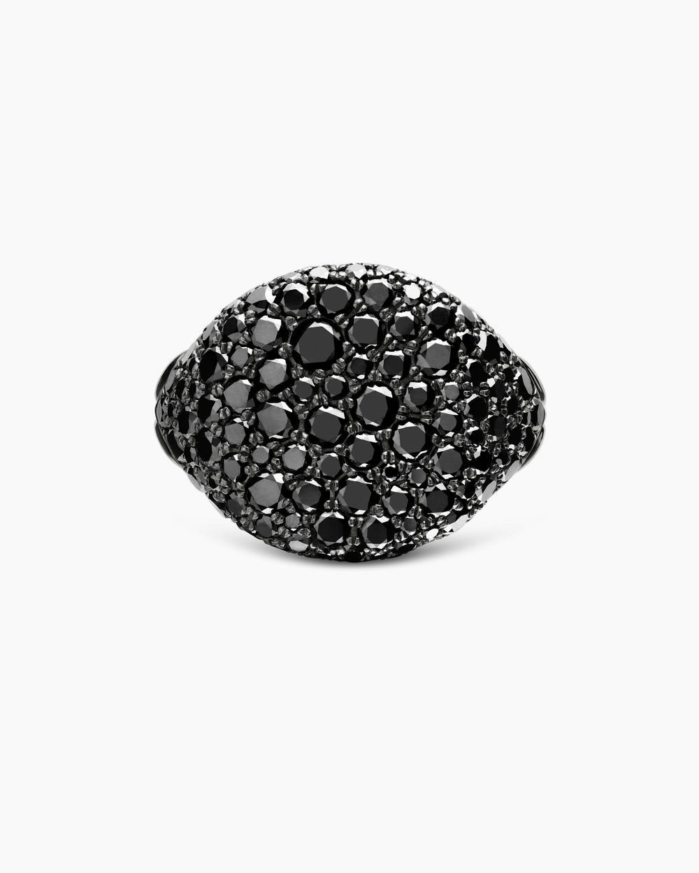 Womens Pavé Pinky Ring in 18K White Gold with Diamonds, 13mm