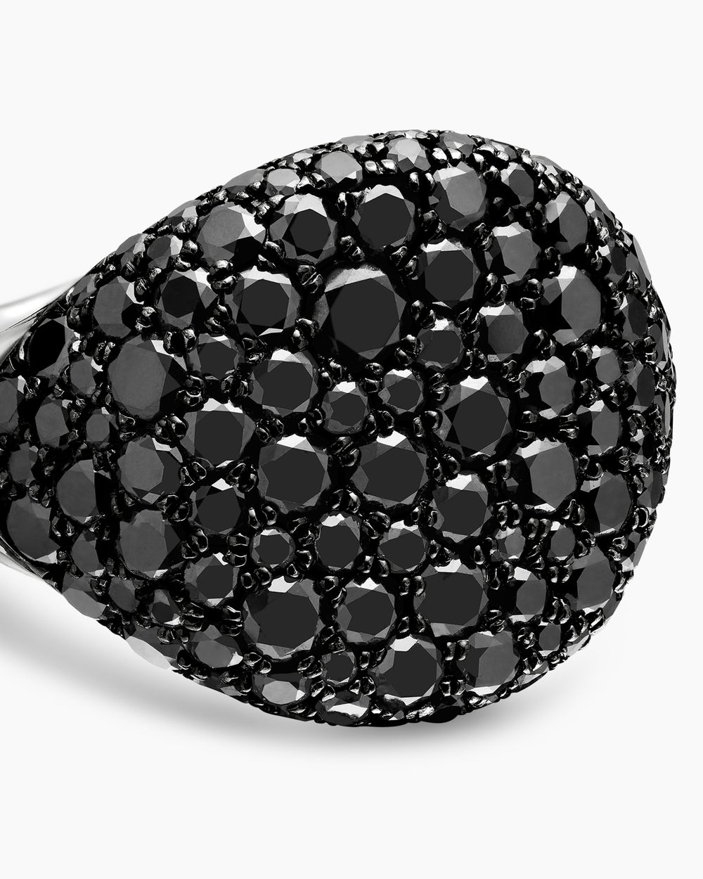 Womens Pavé Pinky Ring in 18K White Gold with Diamonds, 13mm