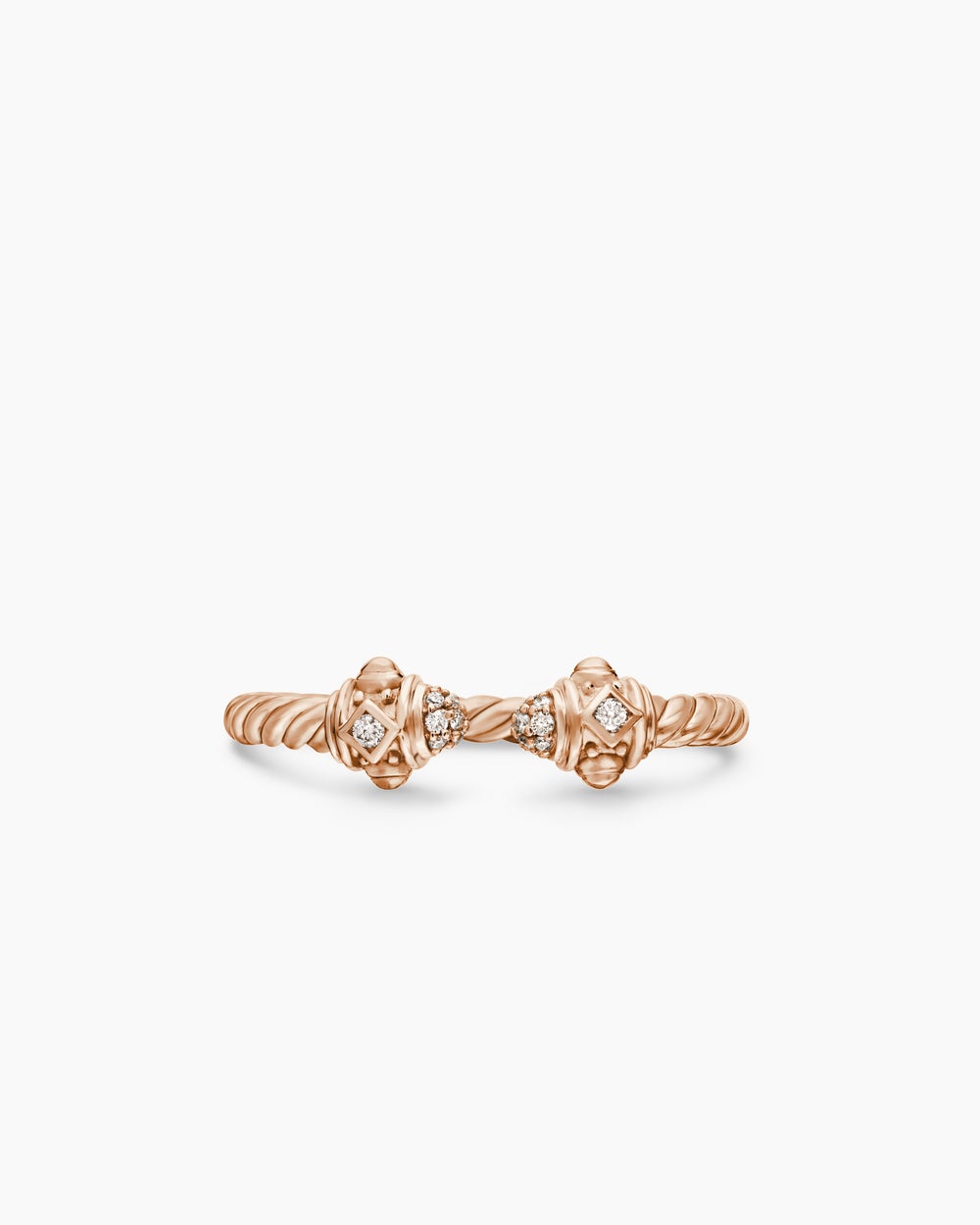 Bague Renaissance en or rose 18 carats avec diamants, 2,3 mm pour femmes