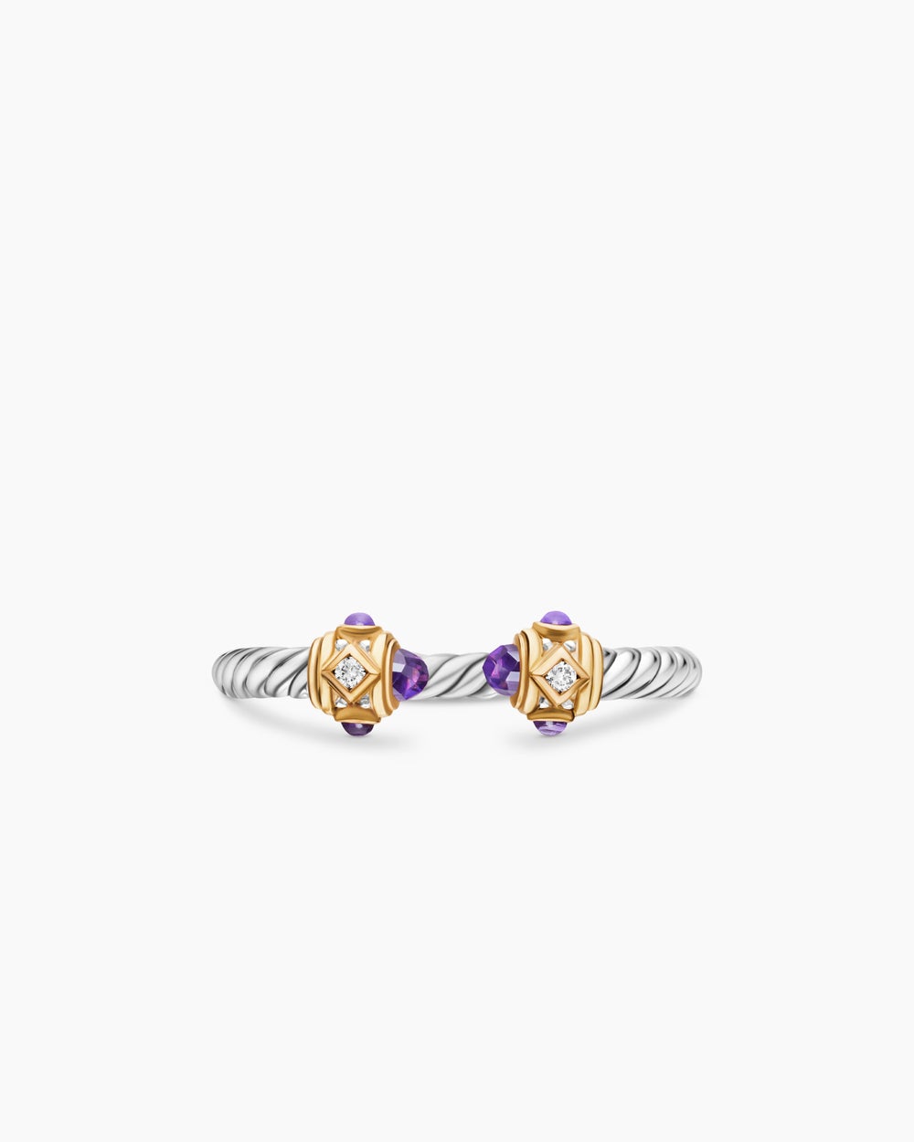 Bague Renaissance en argent sterling avec or jaune 14 carats et diamants, 2,3 mm femmes