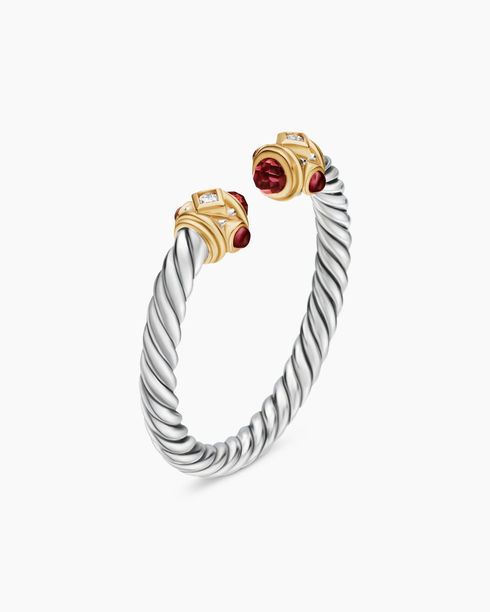 Womens Renaissance Ring in Sterling Silver with 14K Yellow Gold and Diamonds, 2.3mm