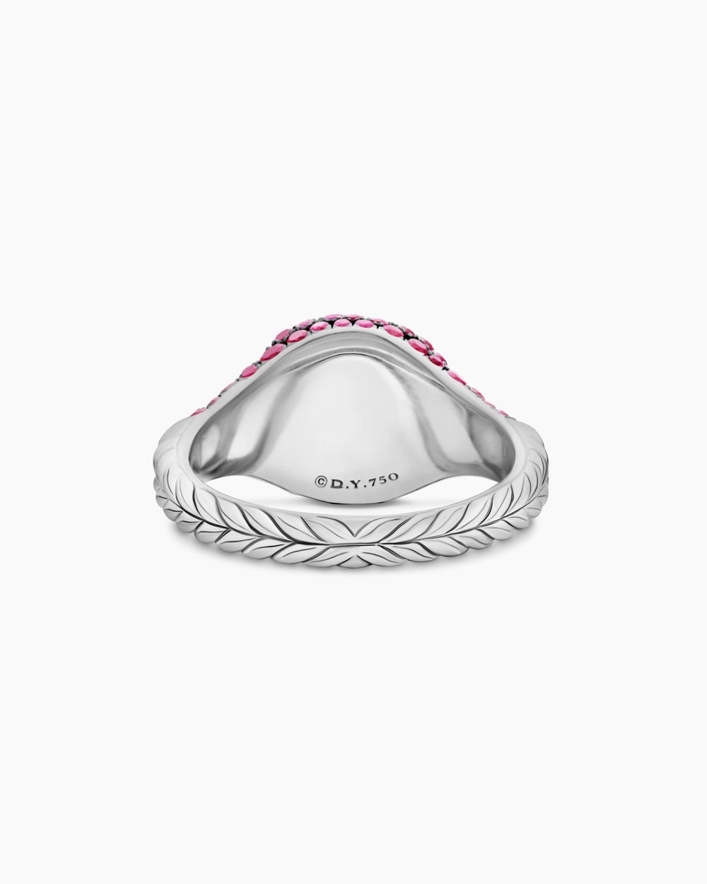 Womens Pavé Pinky Ring in 18K White Gold, 10mm