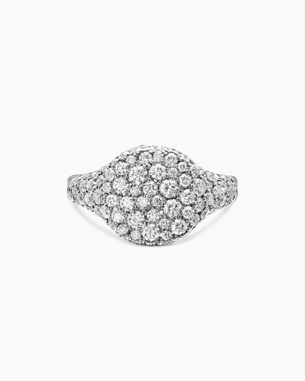 Bague pour auriculaire Chevron en or blanc 18 carats avec diamants, 10 mm pour femmes