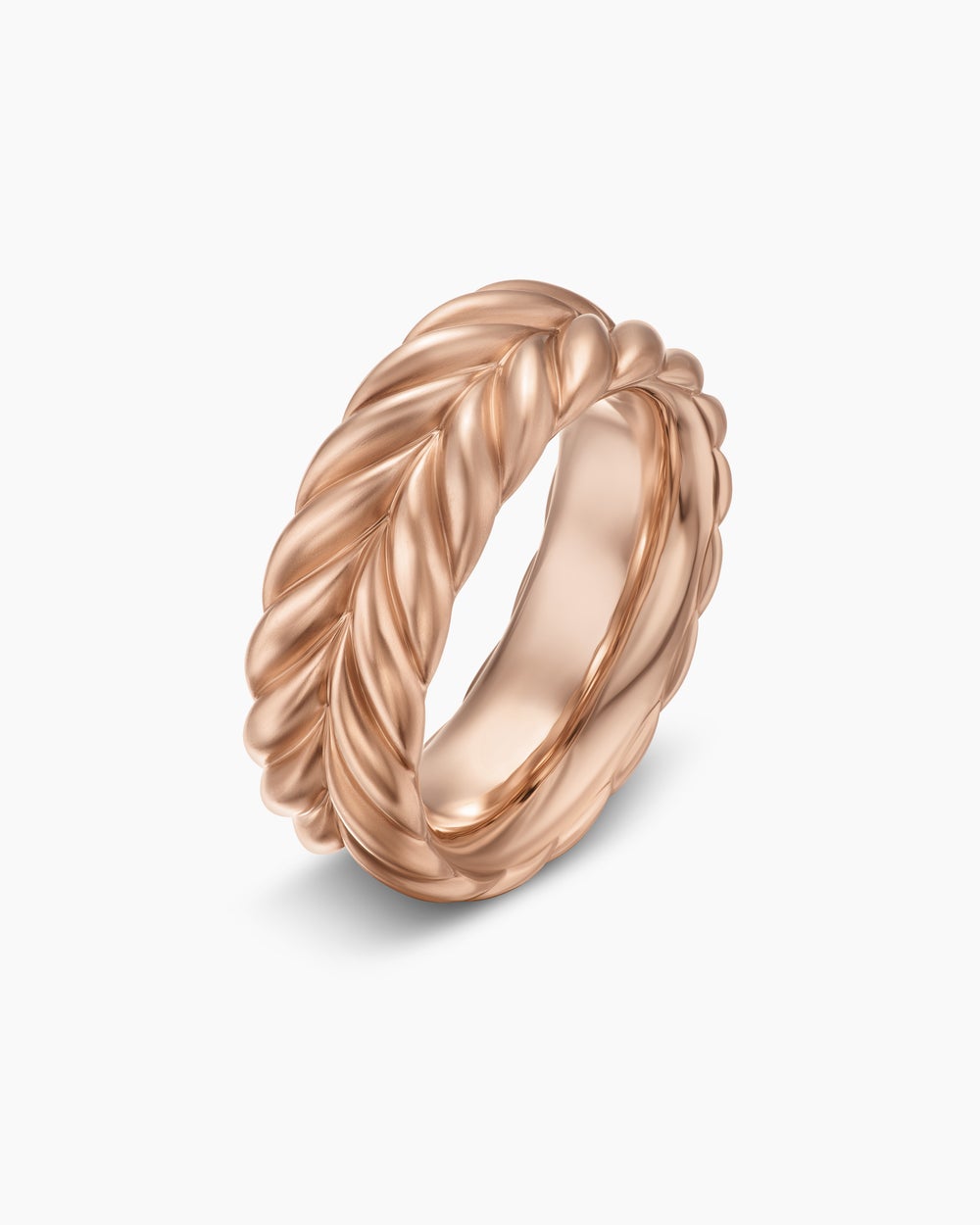 Mens Chevron Band Ring in 18K Rose Gold, 9mm