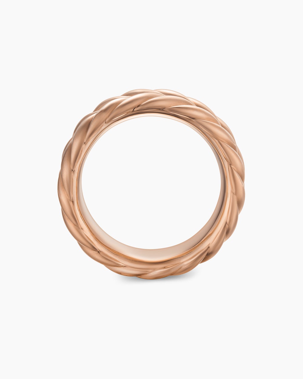 Mens Chevron Band Ring in 18K Rose Gold, 9mm