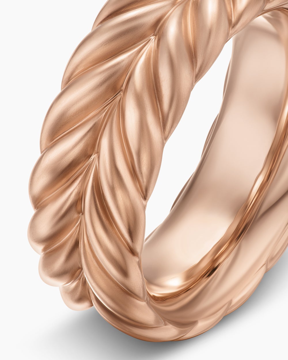 Mens Chevron Band Ring in 18K Rose Gold, 9mm
