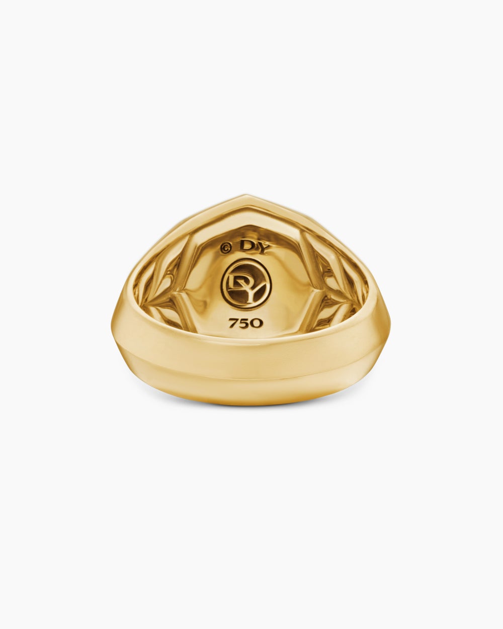 Mens Faceted Signet Ring in 18K Yellow Gold, 17.3mm