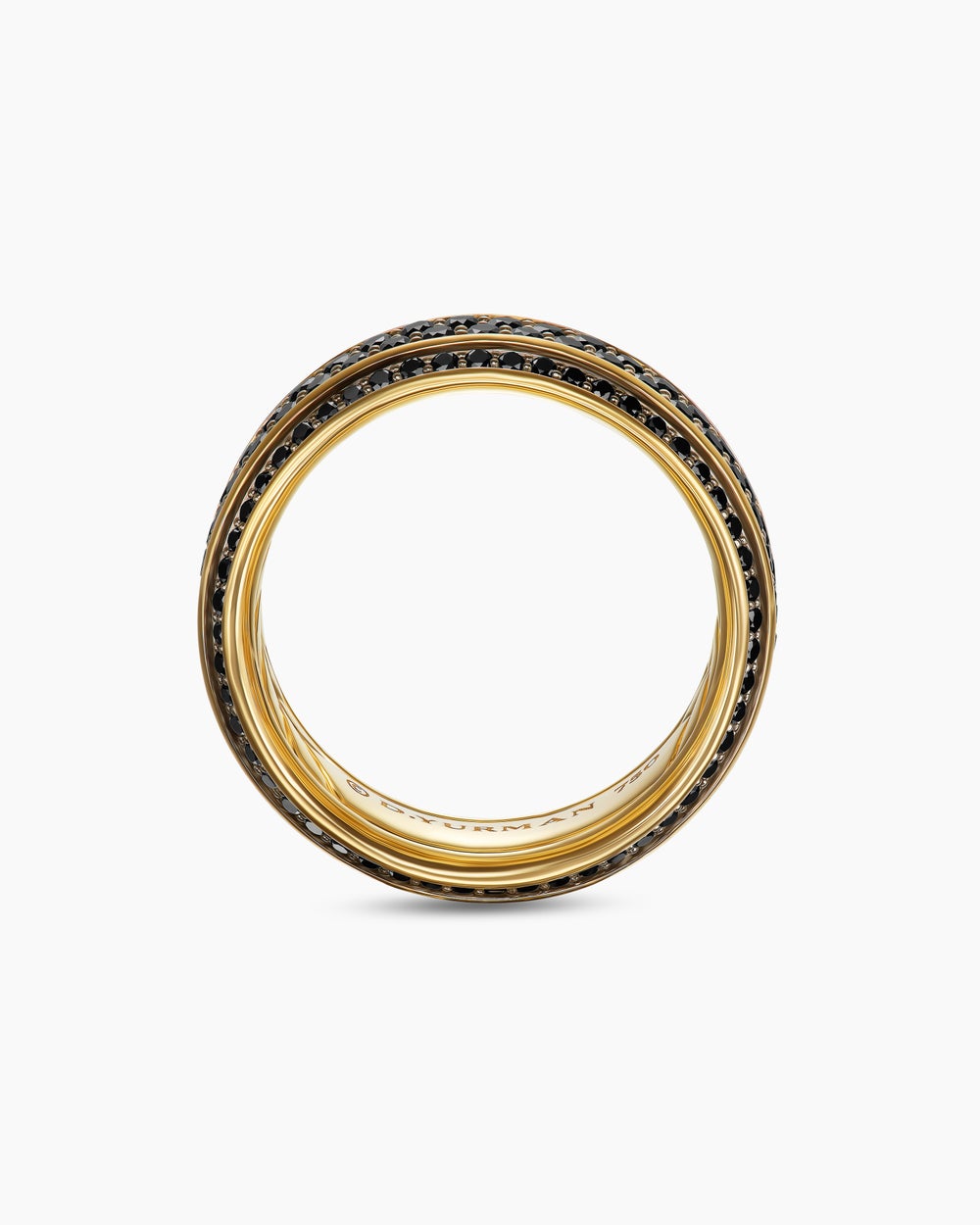 Mens Streamline Beveled Band Ring in 18K Yellow Gold, 8.5mm