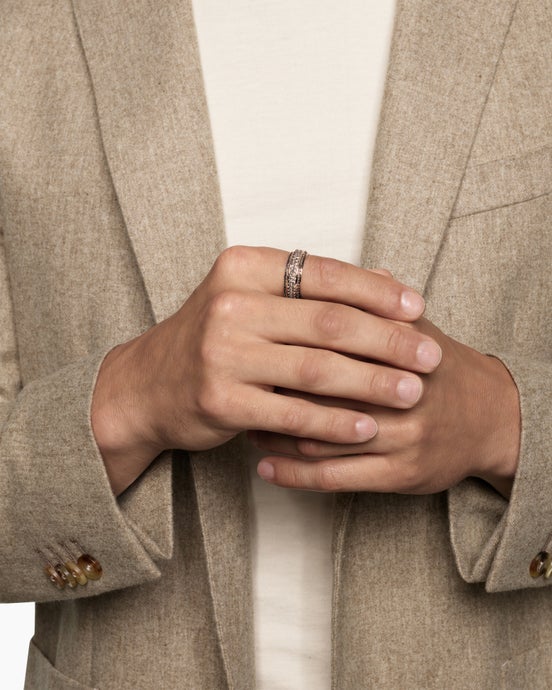 Streamline® Beveled Band Ring in 18ct Rose Gold with Cognac Diamonds, 8.5mm
