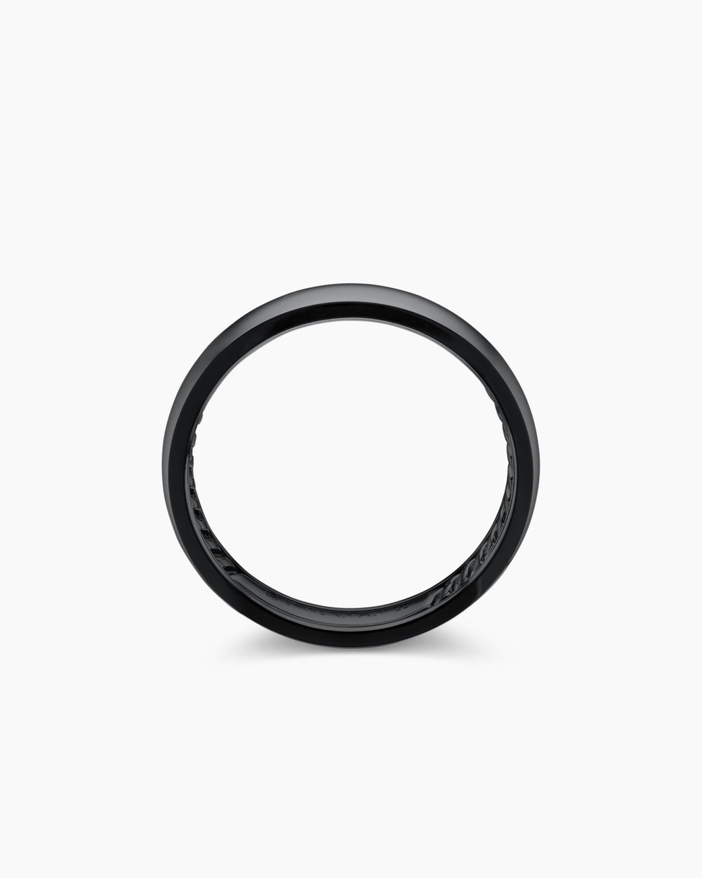 Mens DY Classic Band Ring in Black Titanium, 4mm