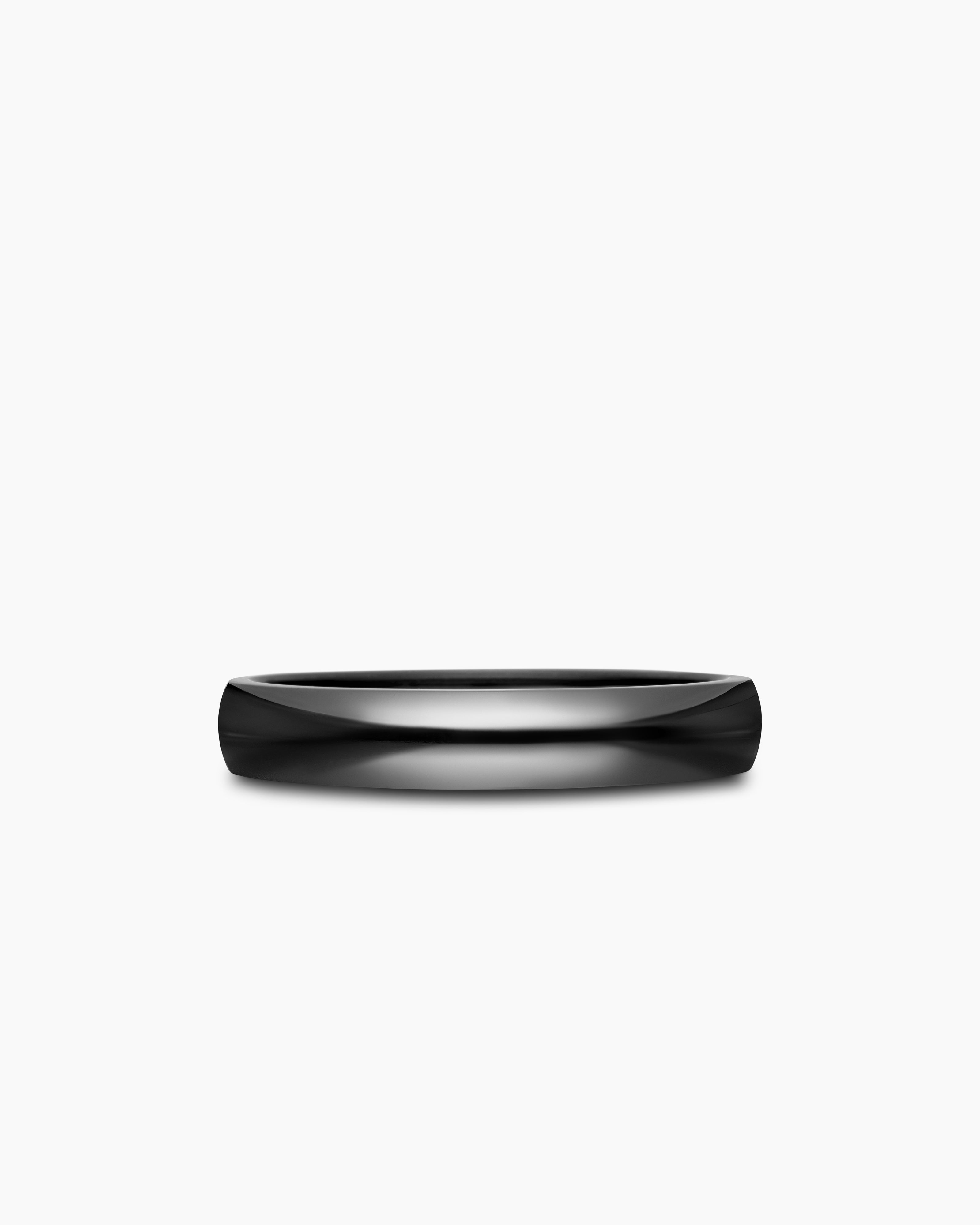 Mens DY Classic Band Ring in Black Titanium, 4mm