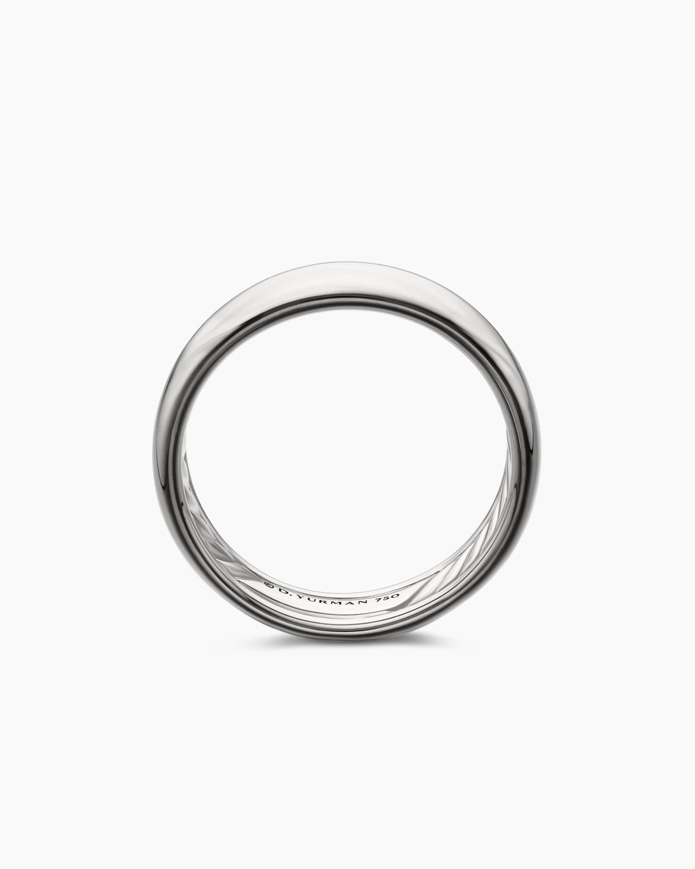 Anneau DY classique en or blanc 18 carats, 6 mm homme