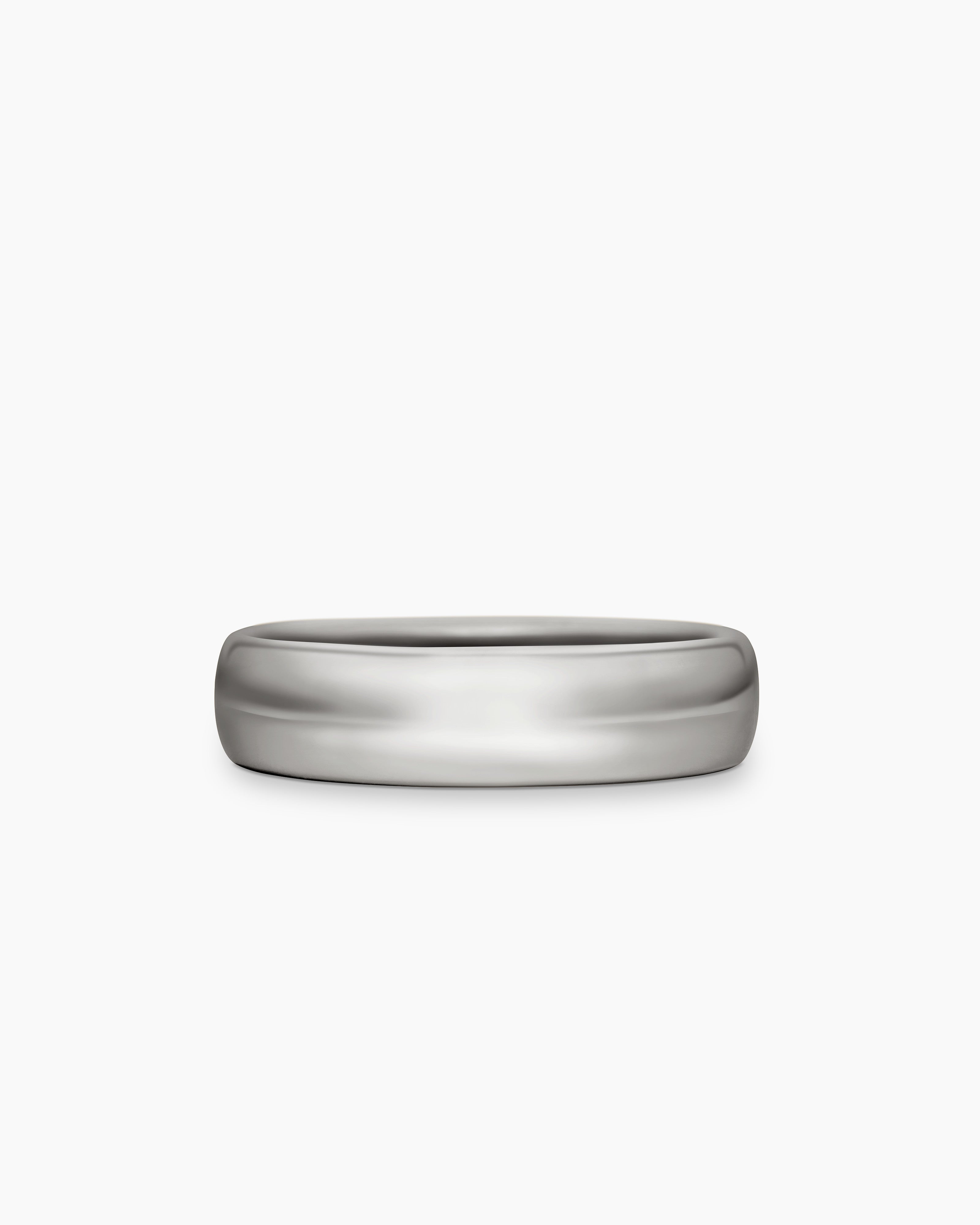 Anneau DY classique en or blanc 18 carats, 6 mm homme 