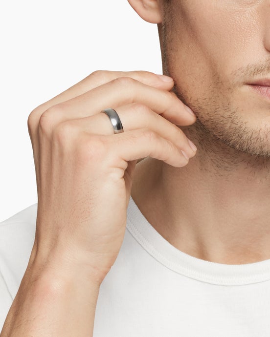 DY Classic Band Ring in Grey Titanium, 6mm