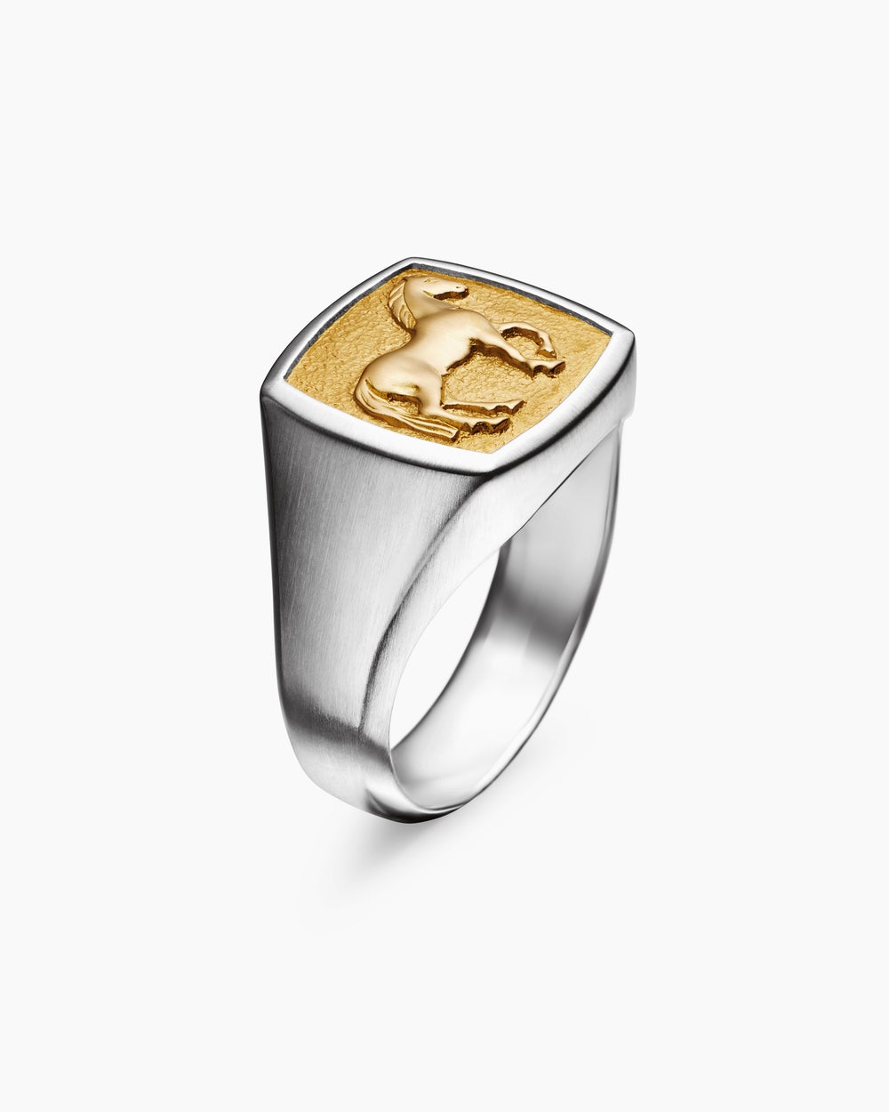 Bague pour auriculaire Cheval Petrvs en argent sterling avec or jaune 18 carats, 14,8 mm