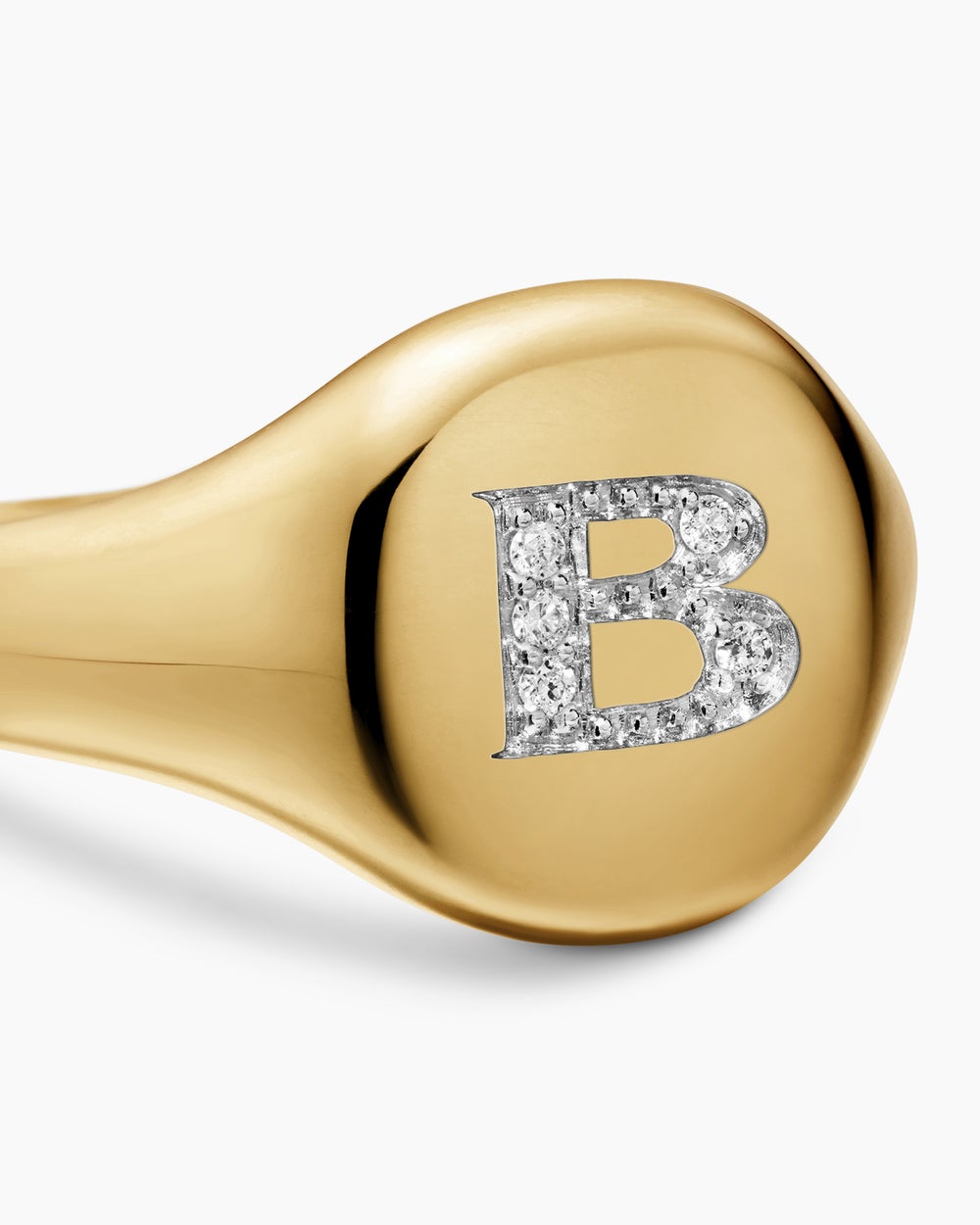 Bague pour auriculaire à initiale DY en or jaune 18 carats avec diamants, 9,8 mm femmes
