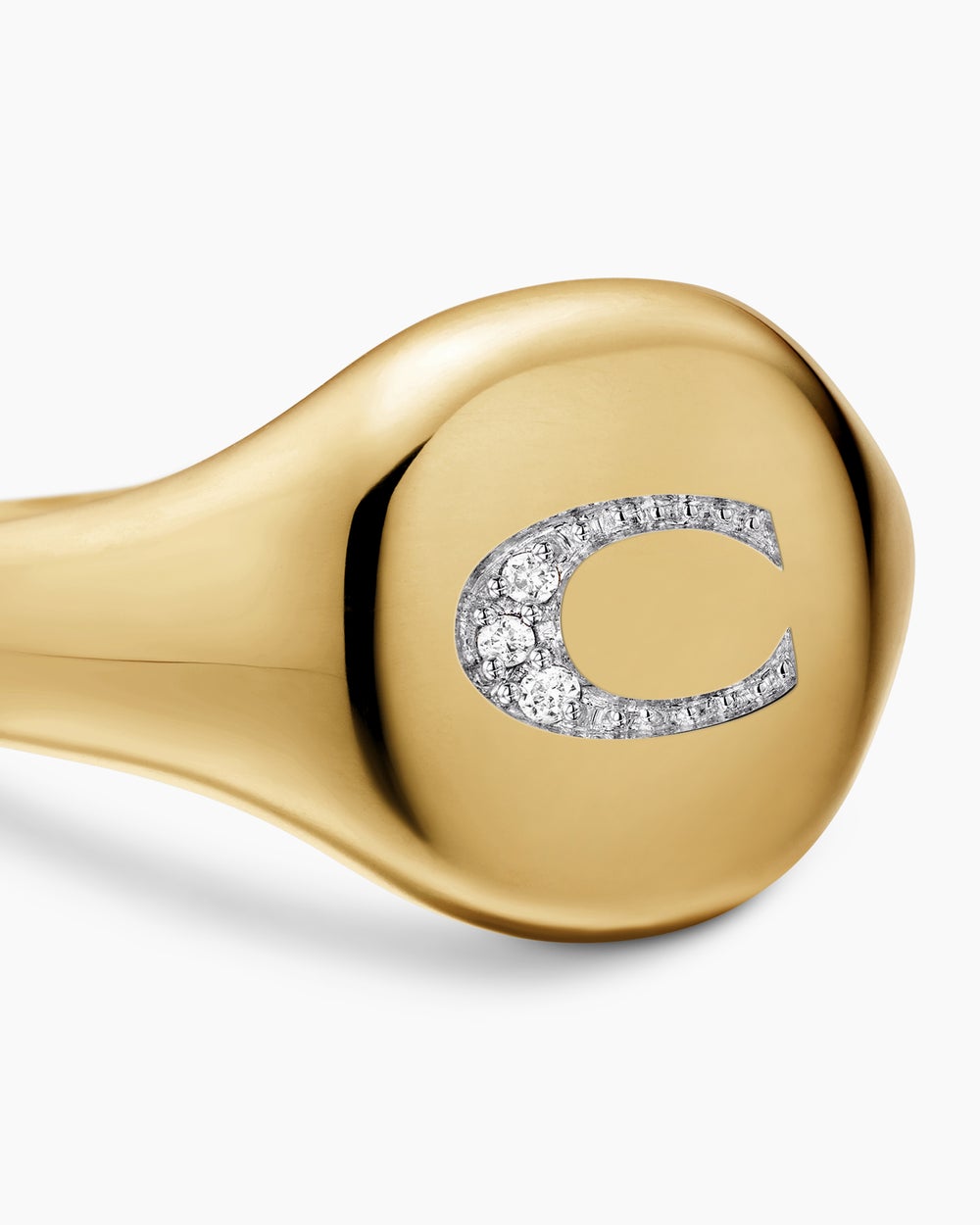 Bague pour auriculaire à initiale DY en or jaune 18 carats avec diamants, 9,8 mm femmes