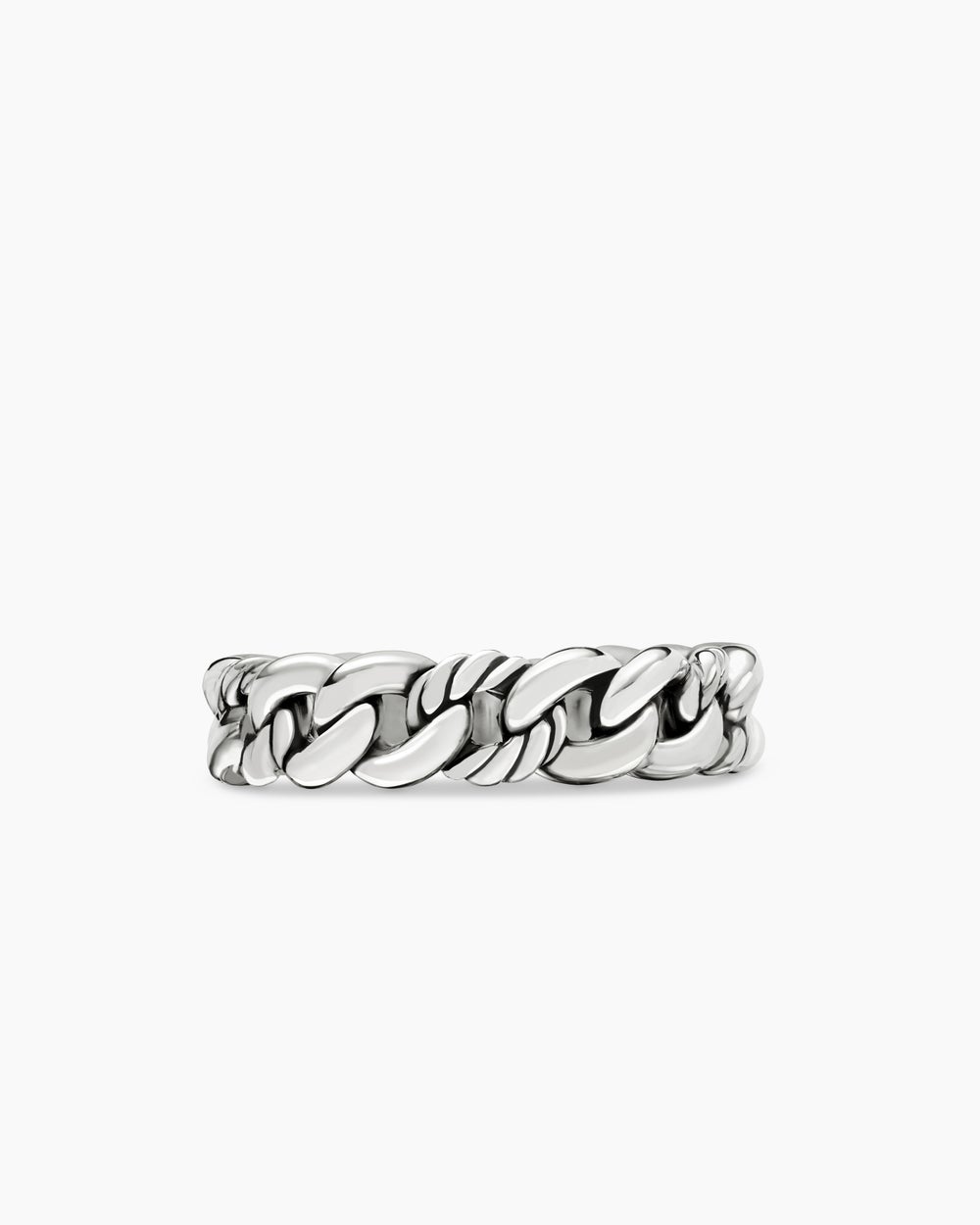 Womens Belmont Curb Link Band Ring in Sterling Silver, 5mm