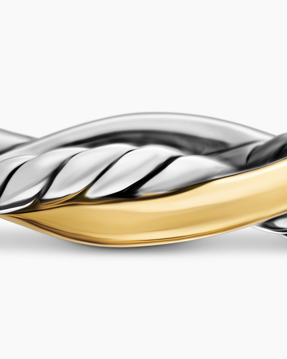 Womens Petite Infinity Band Ring in Sterling Silver with 14K Yellow Gold, 4mm