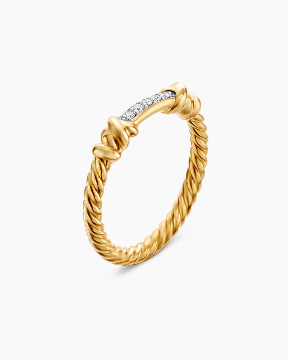 Bague Petite Helena enveloppante en or jaune 18 carats avec diamants, 4 mm pour femmes