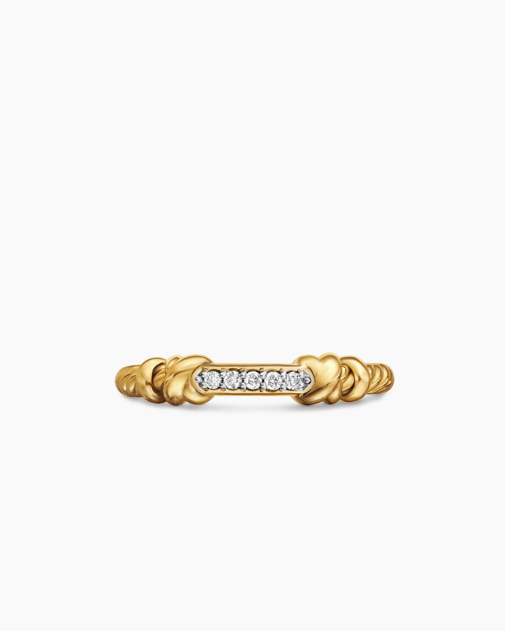 Bague Petite Helena enveloppante en or jaune 18 carats avec diamants, 4 mm pour femmes