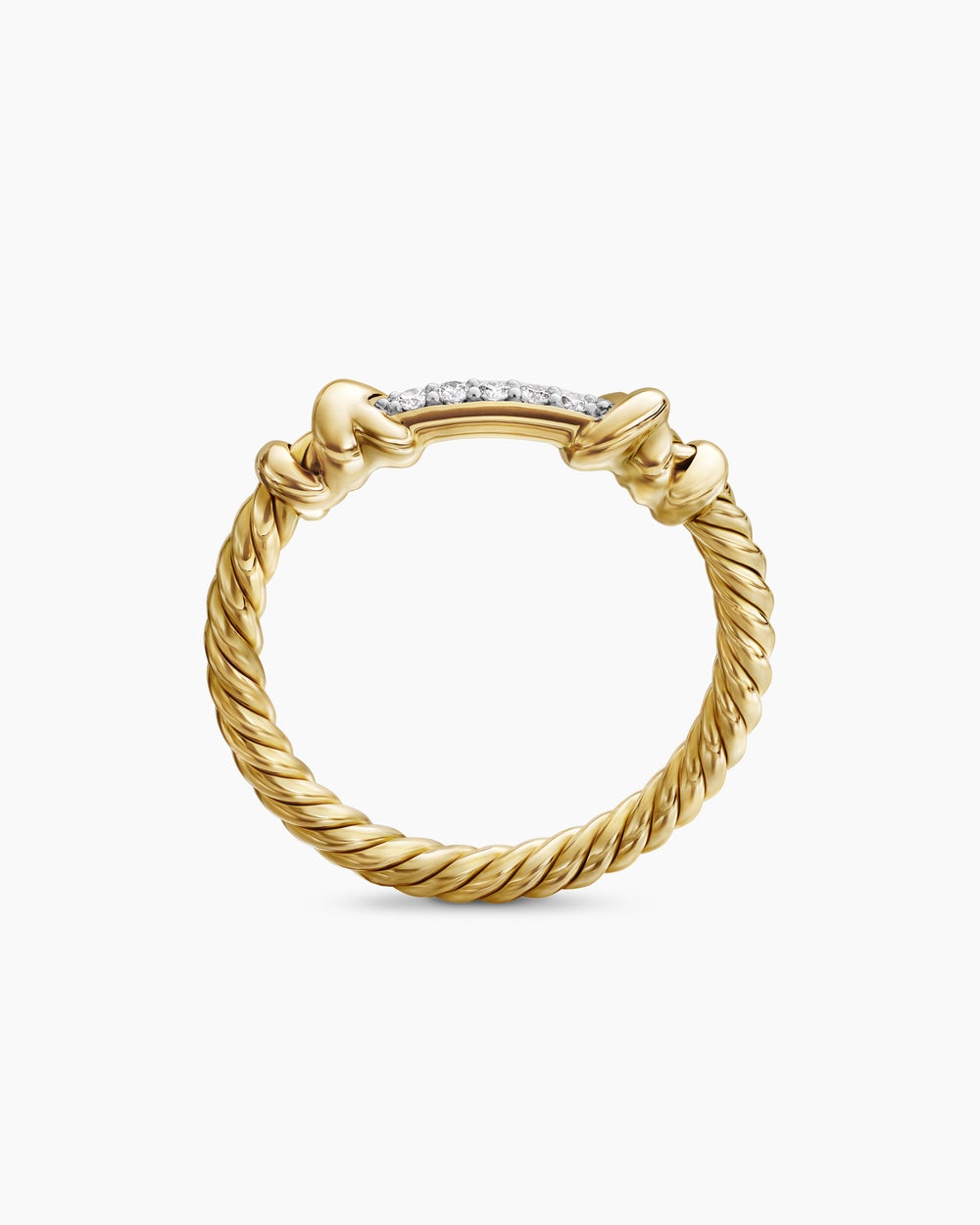 Bague Petite Helena enveloppante en or jaune 18 carats avec diamants, 4 mm pour femmes
