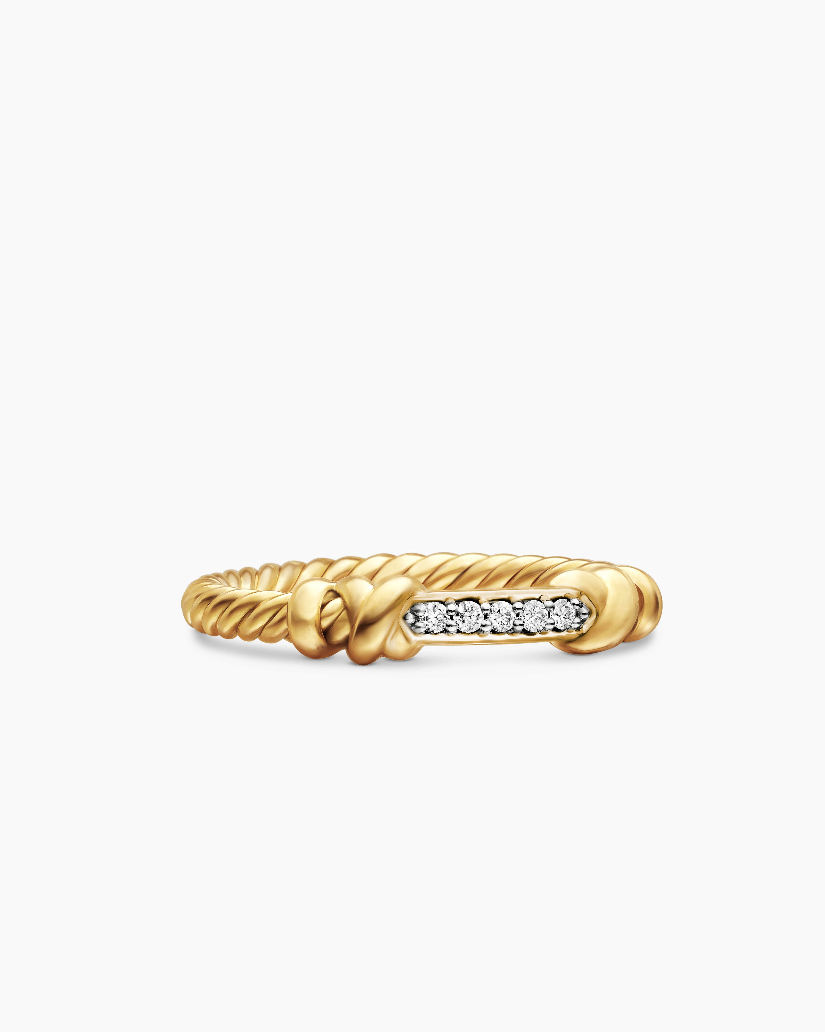 Bague Petite Helena enveloppante en or jaune 18 carats avec diamants, 4 mm pour femmes 