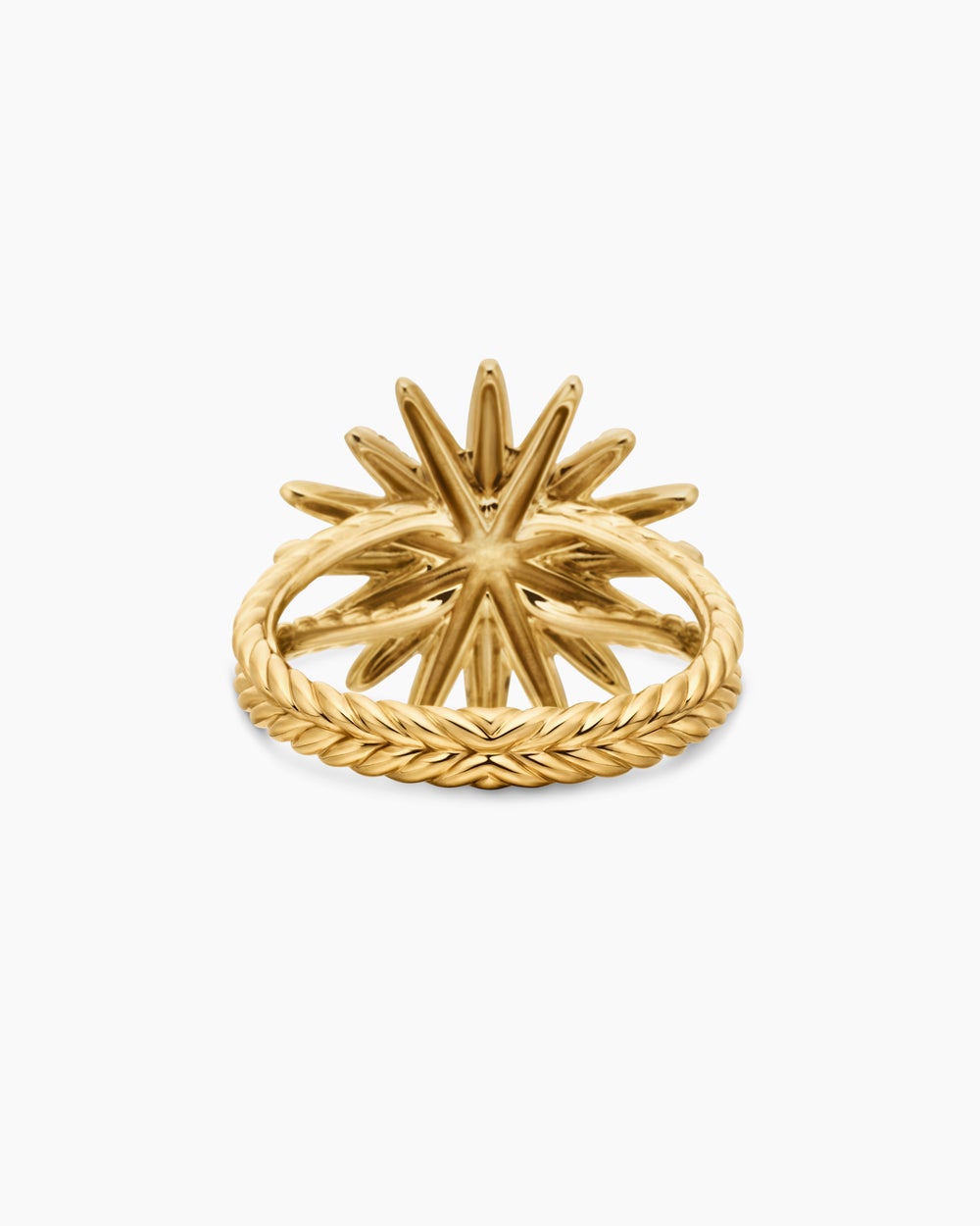 Womens Starburst Ring in 18K Yellow Gold with Diamonds, 19mm