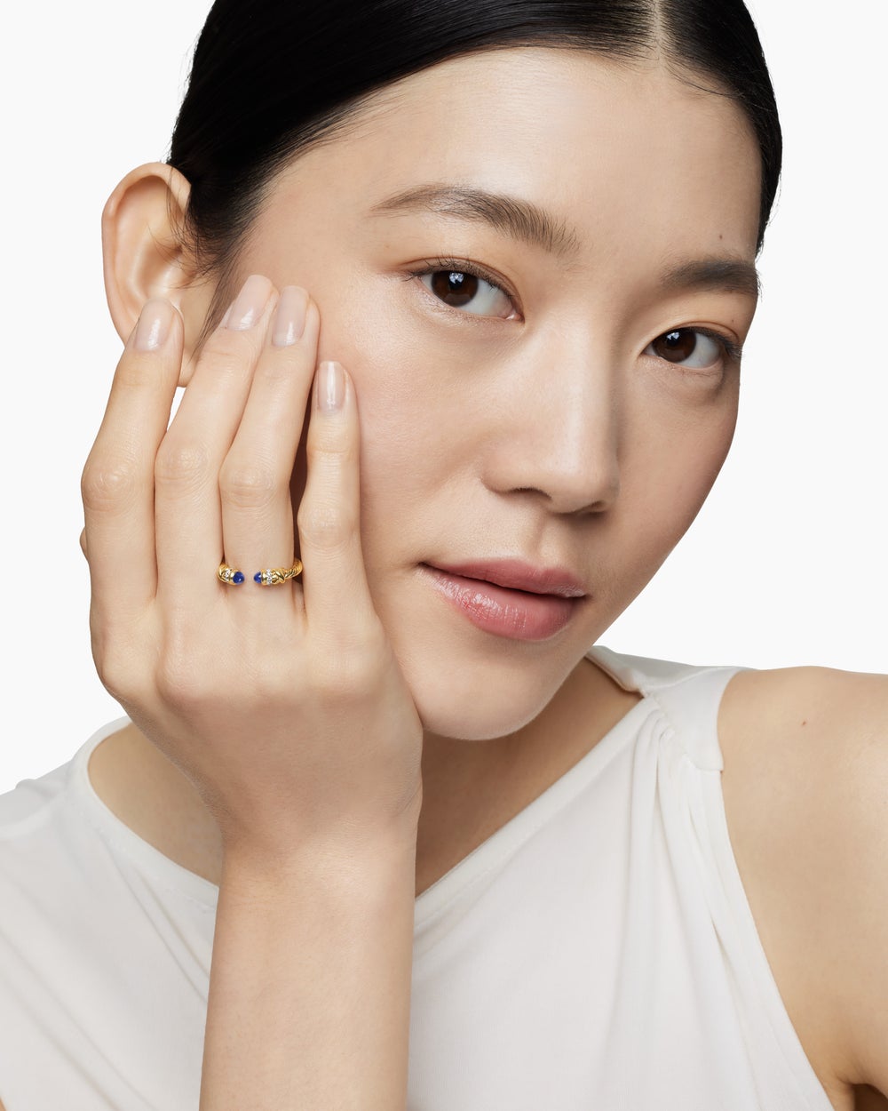 Womens Petite Helena Ring in 18K Yellow Gold with Diamonds, 2.5mm