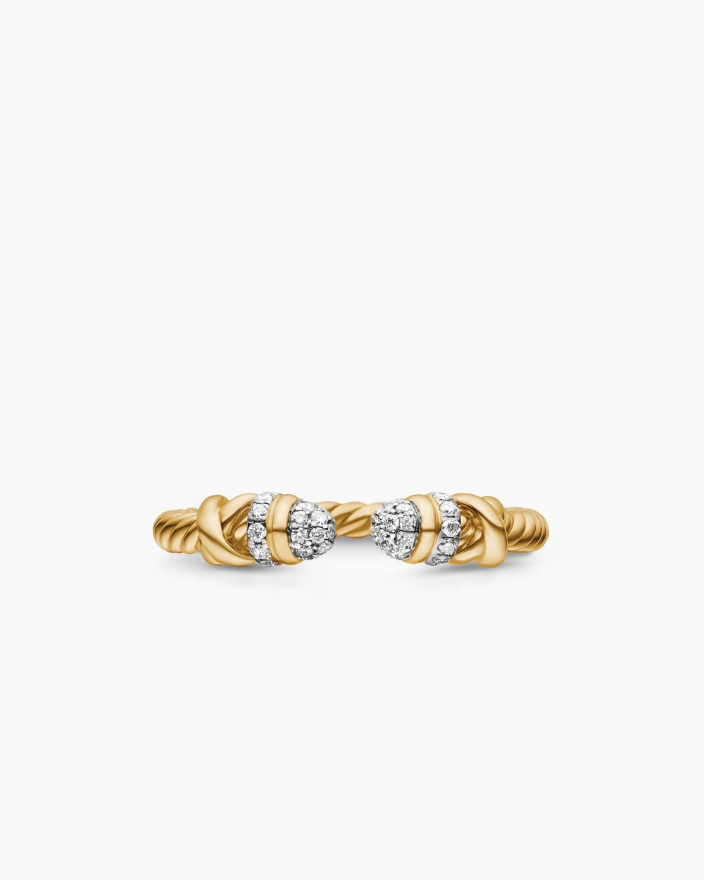 Womens Petite Helena Open Ring in 18K Yellow Gold with Diamonds, 2.5mm