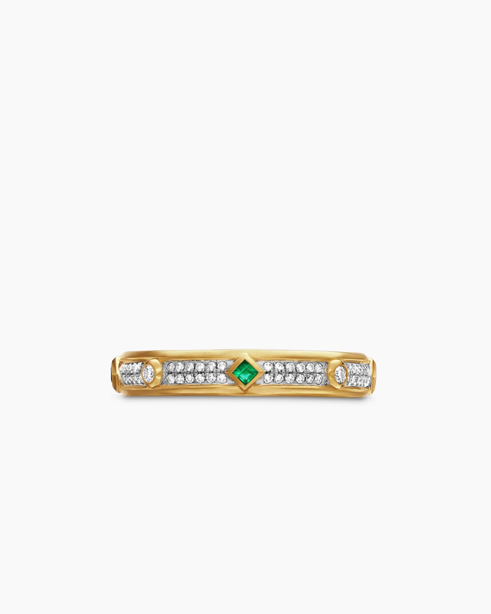 Anneau Modern Renaissance en or jaune 18 carats avec diamants, 4 mm femme