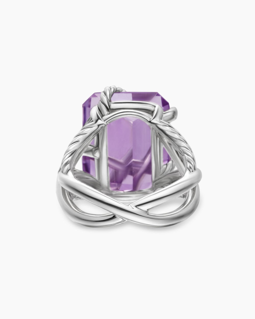 Womens Cable Wrap Ring in Sterling Silver with Diamonds, 20.4mm