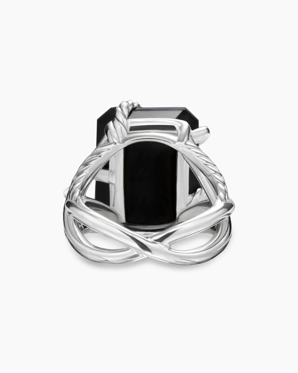 Womens Cable Wrap Ring in Sterling Silver with Diamonds, 20.4mm
