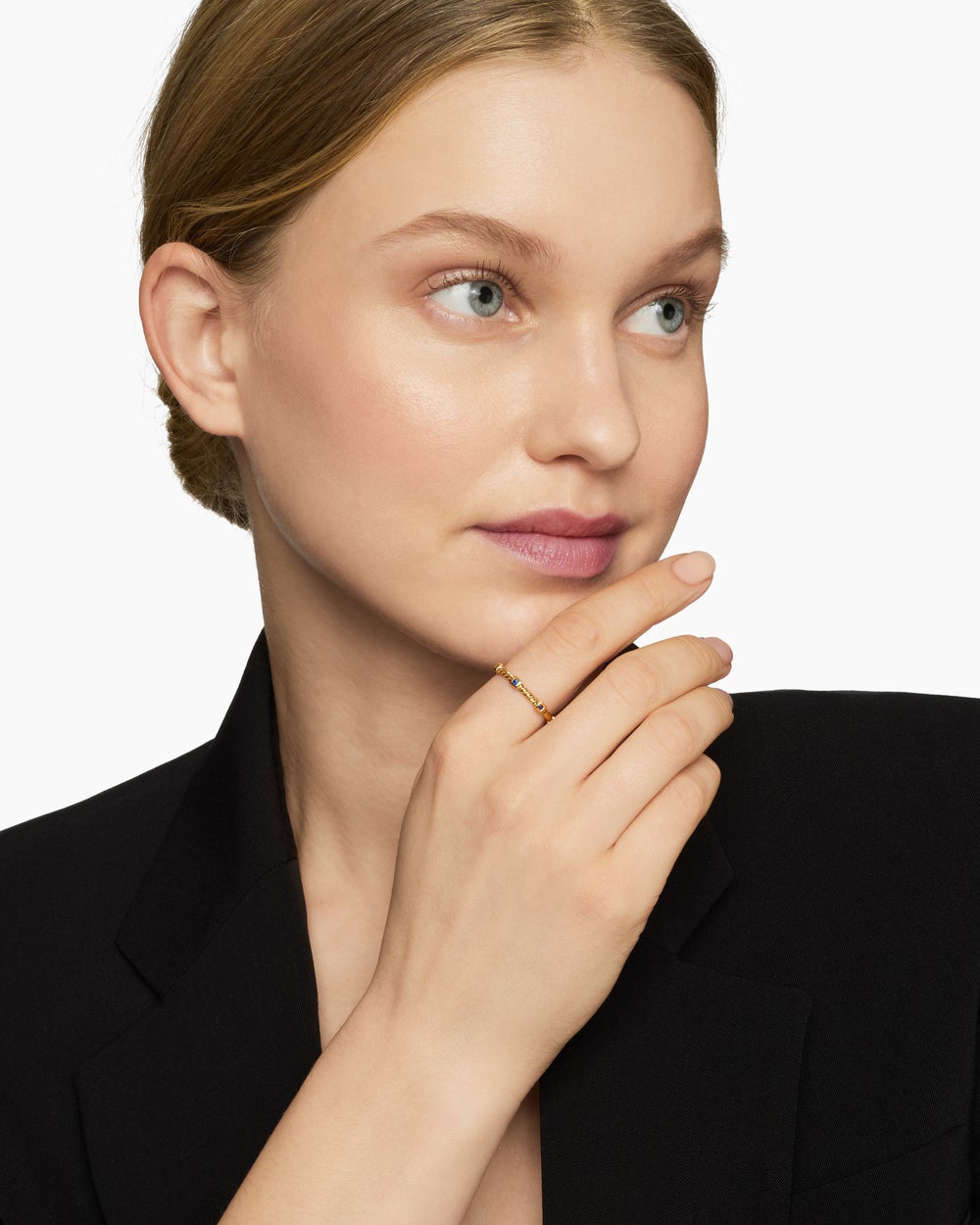 Womens Cable Collectibles Stack Ring in 18K Yellow Gold, 2mm