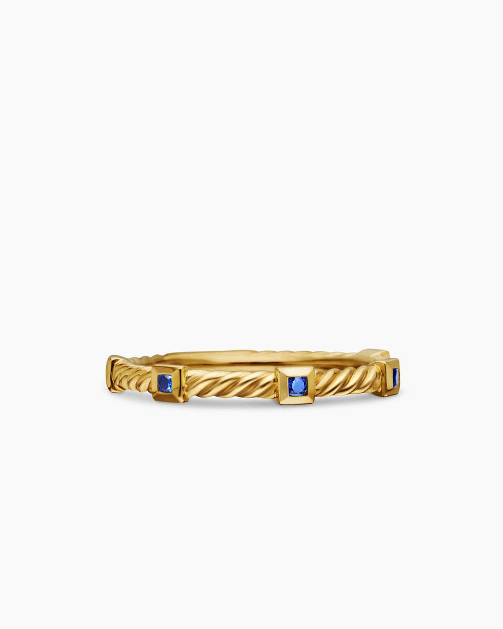 Womens Cable Collectibles Stack Ring in 18K Yellow Gold, 2mm