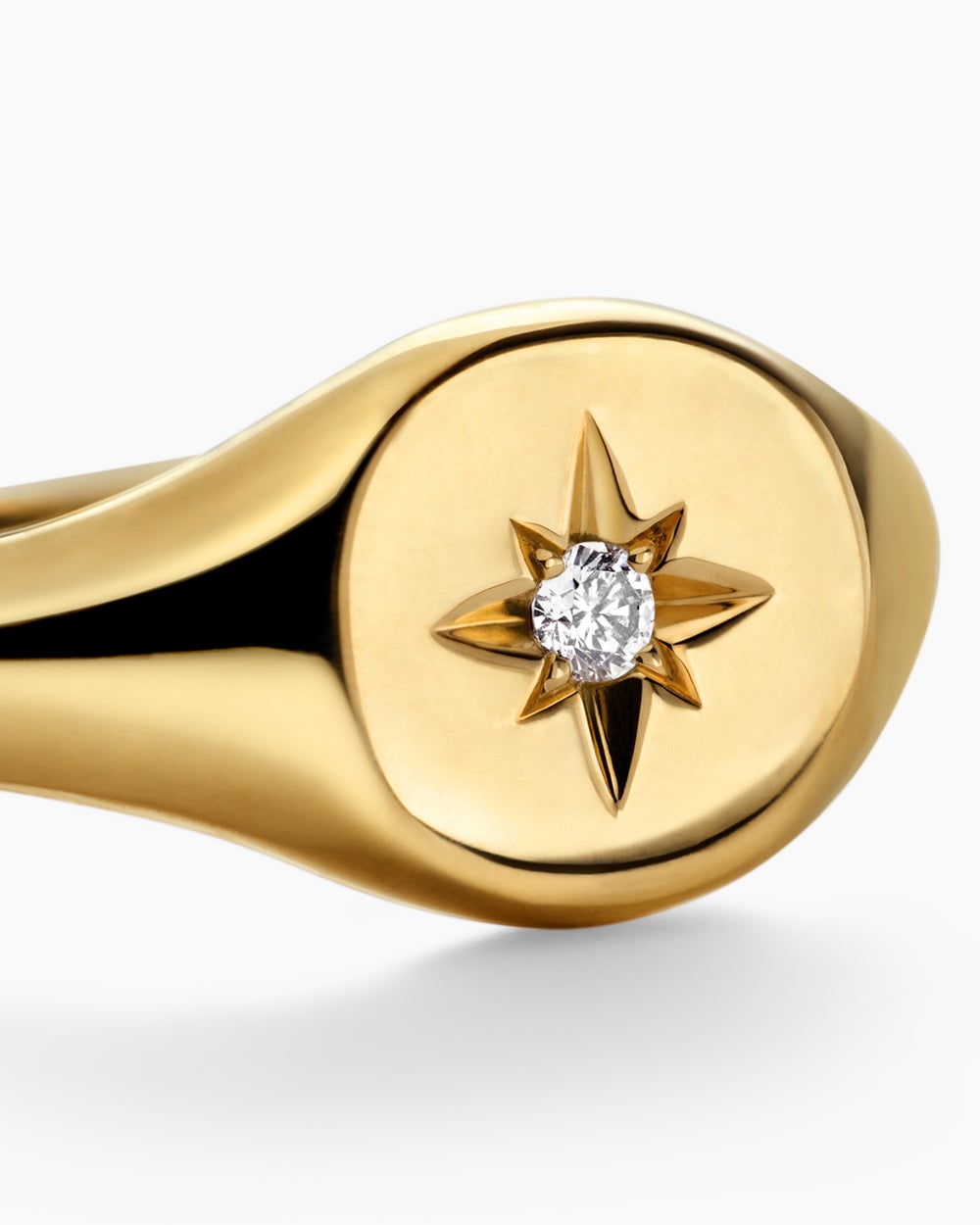 Womens Cable Collectibles® Starset Pinky Ring in 18K Yellow Gold with Center Diamond, 7mm