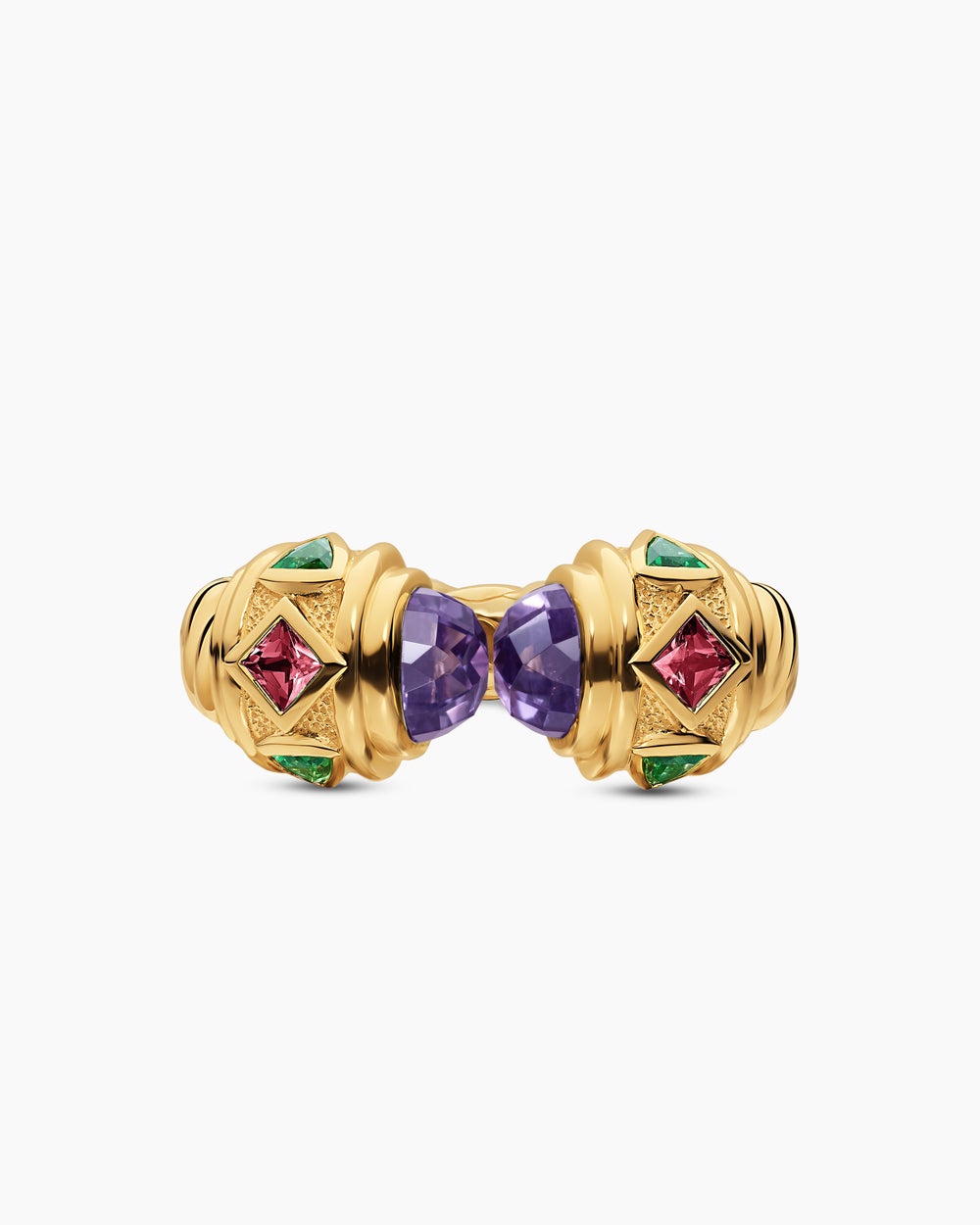 Bague Renaissance colorée en or jaune 18 carats, 10 mm femmes
