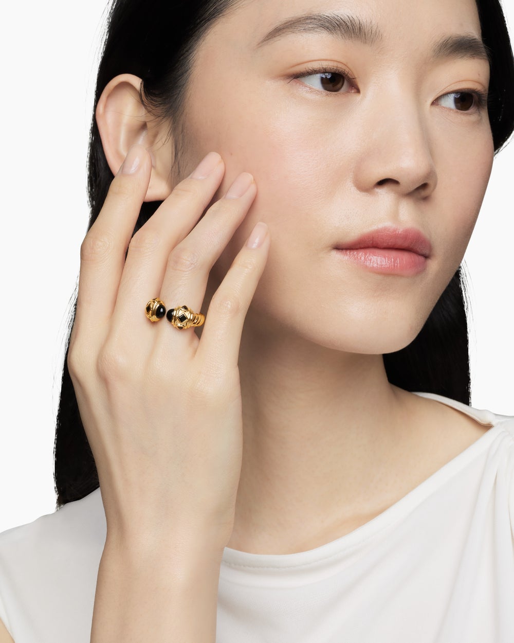 Womens Renaissance Color Ring in 18K Yellow Gold, 10mm