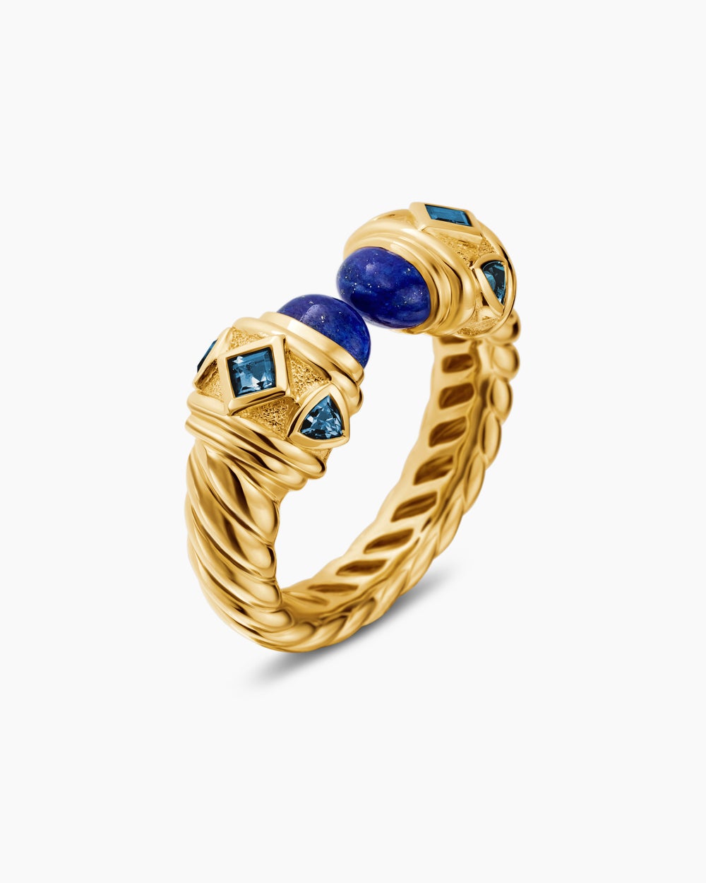 Womens Renaissance Color Ring in 18K Yellow Gold, 10mm